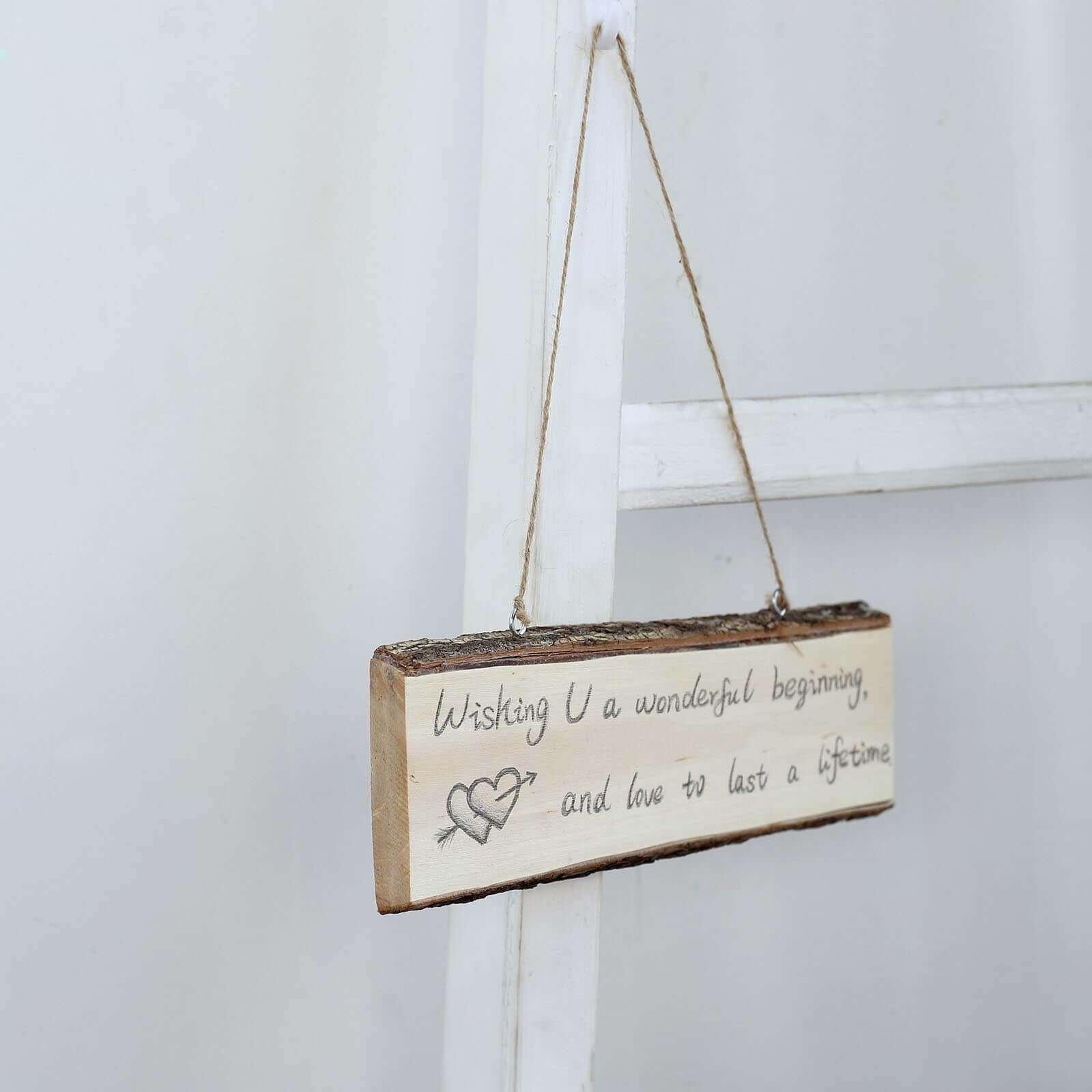 2 Pack 10"x4" Natural Blank Hanging DIY Wood Sign, Rectangle Wood Plaques