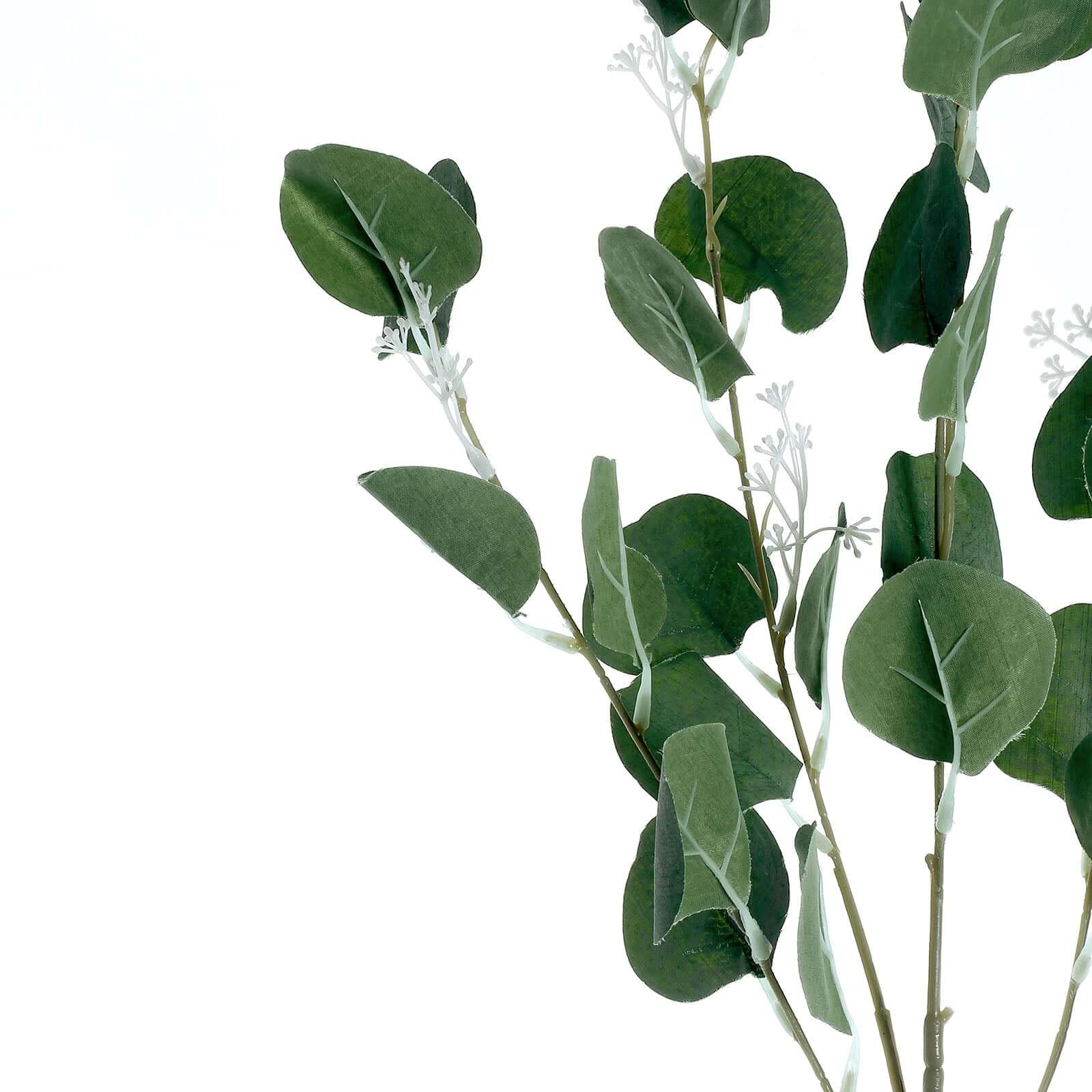2 Bushes 40" Tall Green Artificial Eucalyptus Branches, Faux Plants
