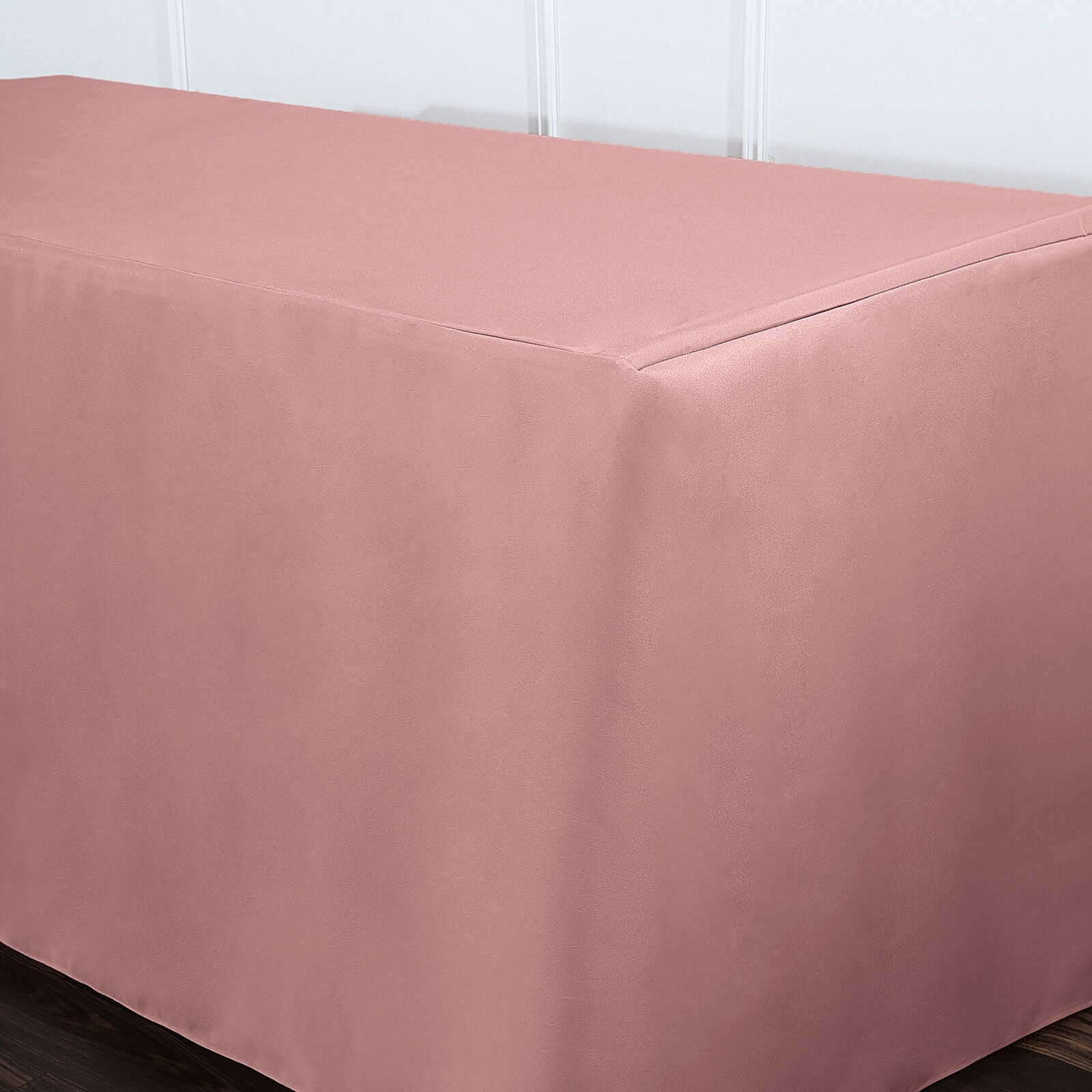 Fitted Polyester 72"x30" Rectangle Tablecloth Dusty Rose - Durable Table Cover
