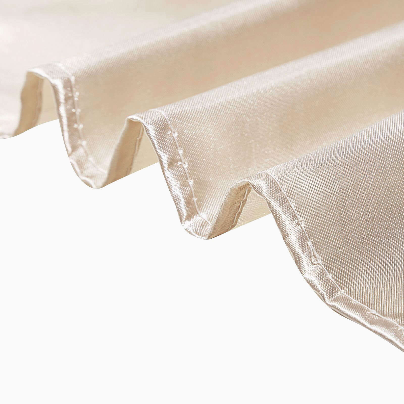 Satin 90"x90" Table Overlay Square Tablecloth Beige - Smooth Finish Table Topper