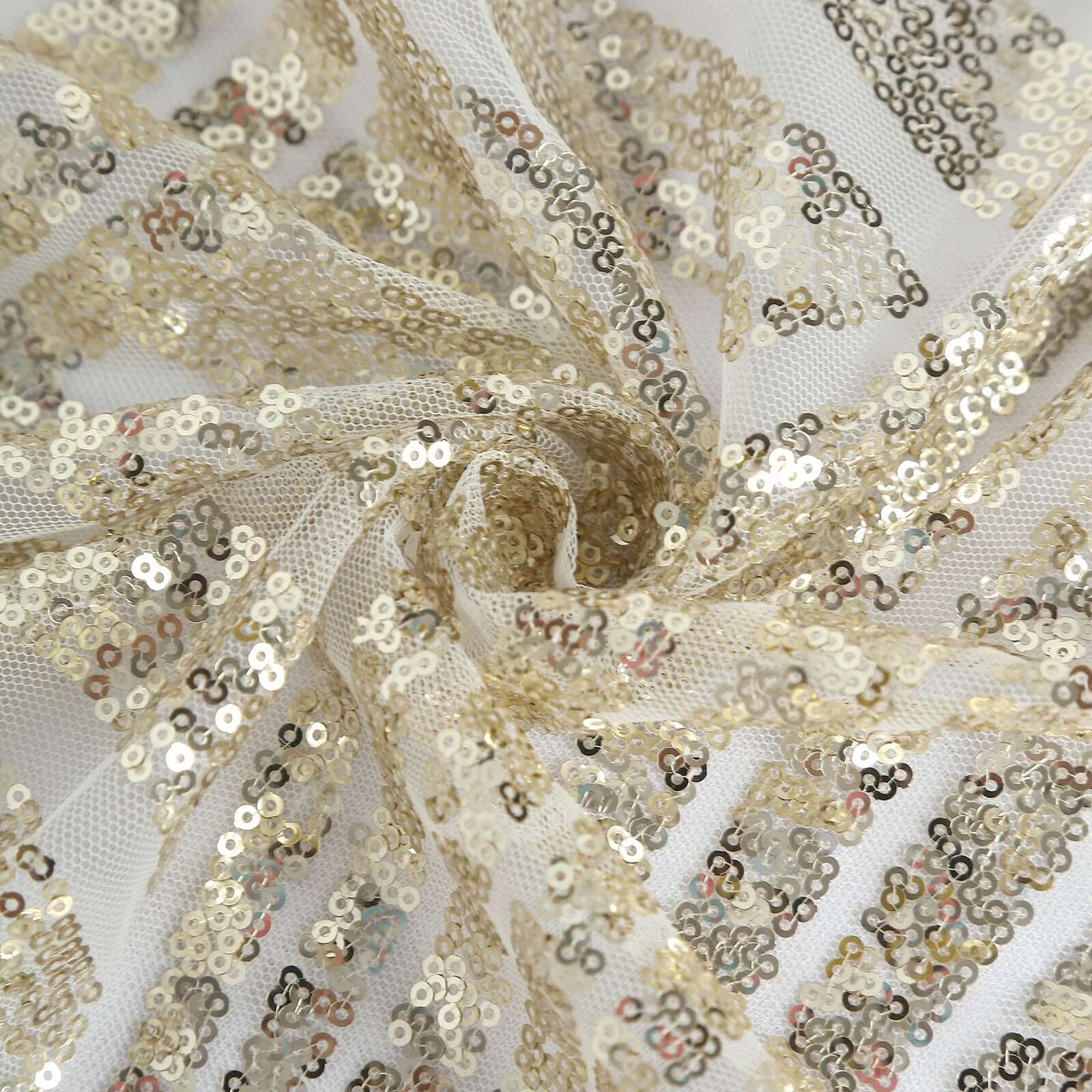 Sequin 72" Table Overlay Square Tablecloth Champagne - Diamond Glitz Table Cover