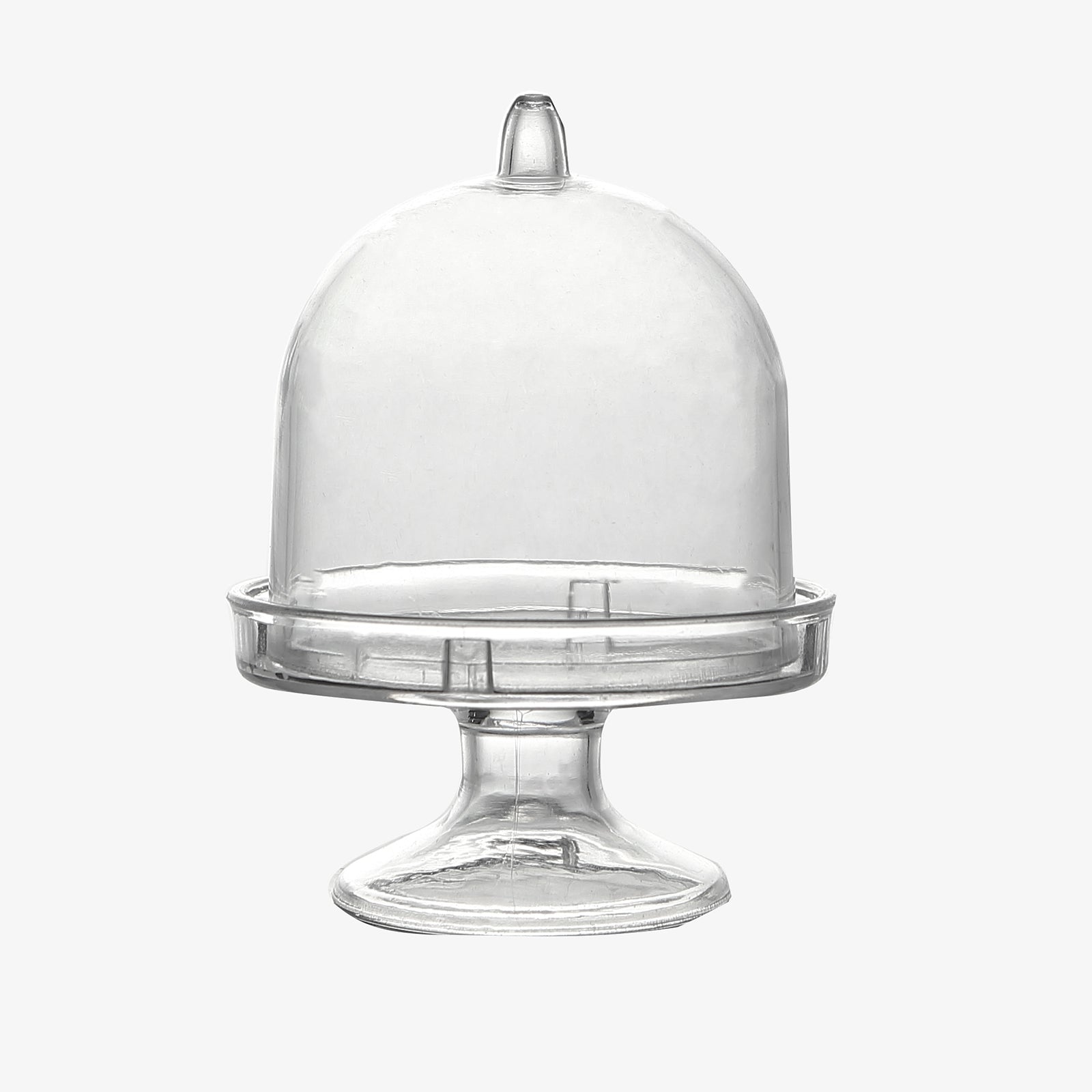12-Pack Fillable Mini Pedestal Candy Container Clear - Stylish Candy Treat Favor Containers with Dome Lid 3"