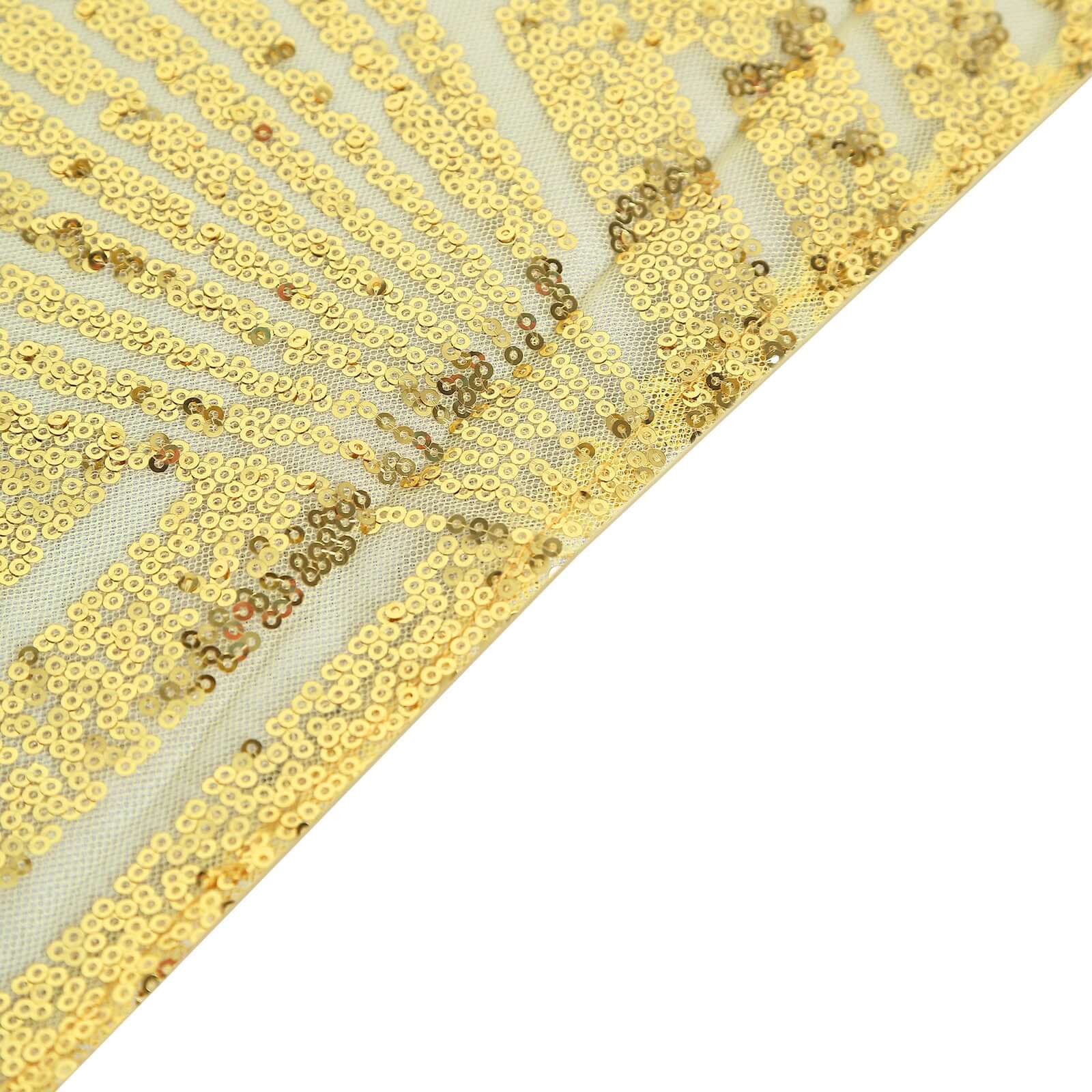 Sequin 90"x132" Rectangle Tablecloth Gold - Seamless Diamond Design for Upscale Events