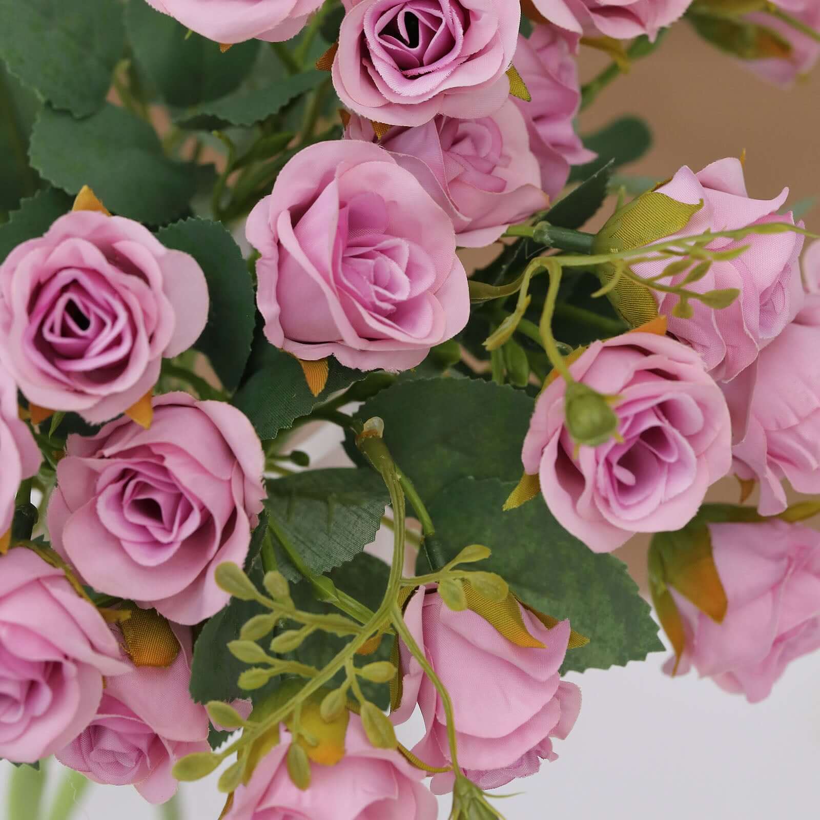 2 Pack 12" Lavender Lilac Artificial Open Rose Flower Arrangements, Small Faux Floral Bouquets