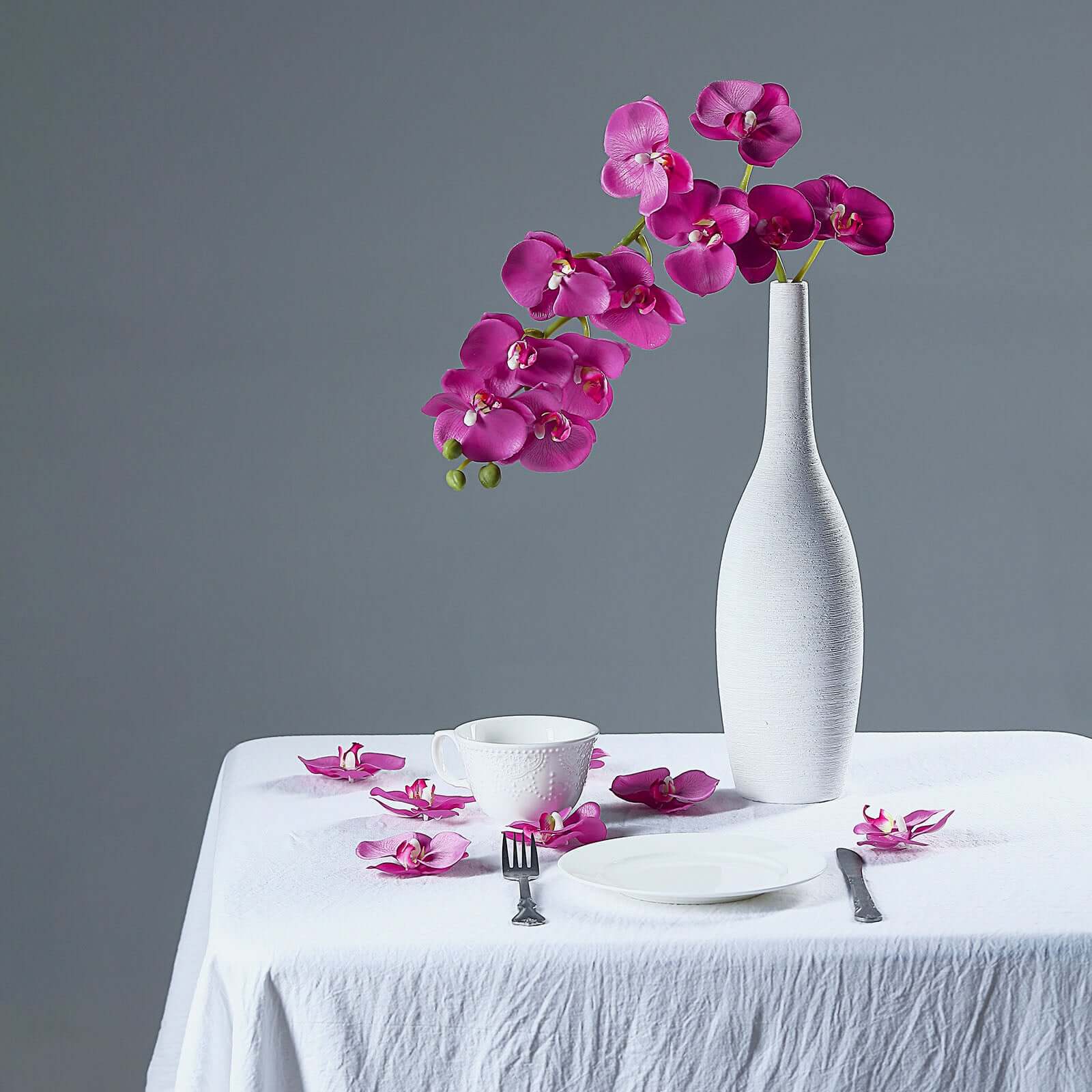 20 Silk Artificial Orchids Flower Heads Fuchsia - Versatile Floral Accents for DIY Floral Arrangements Corsages & Event Decor 4"