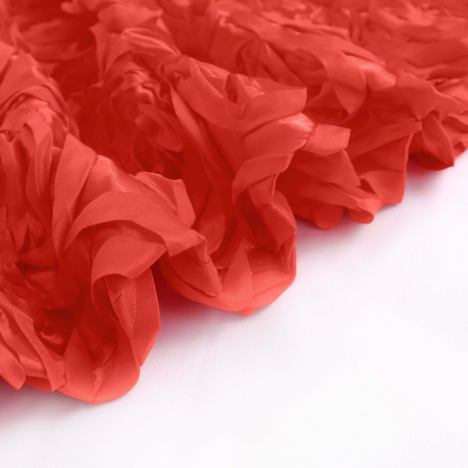 8ftx8ft Red Satin Rosette Event Curtain Drapes, Backdrop Event Panel