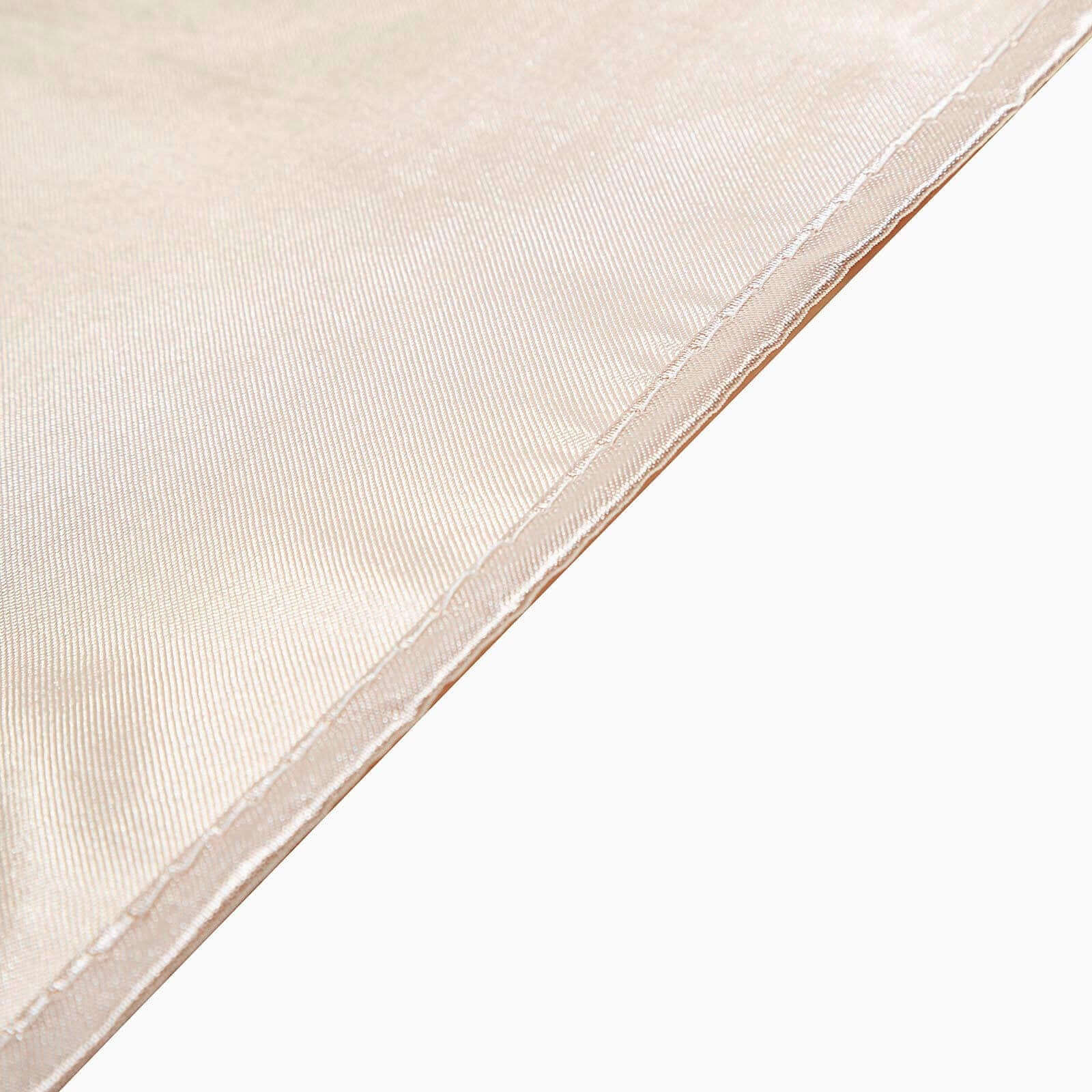 Satin 72"x72" Table Overlay Square Tablecloth Beige - Smooth Finish Table Cover