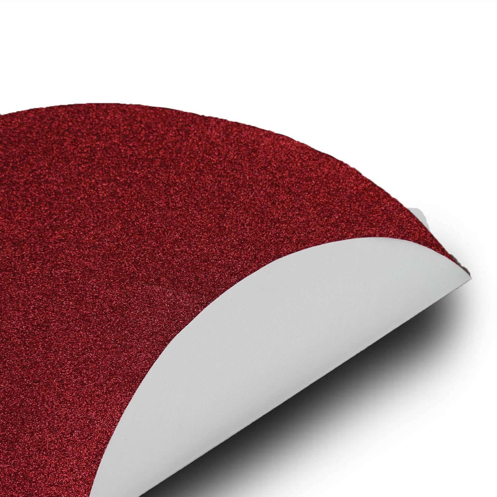 6-Pack Placemats Glitter Design Burgundy Sparkle Oval - Non-Slip Decorative Table Mats for Dining 12"x18"