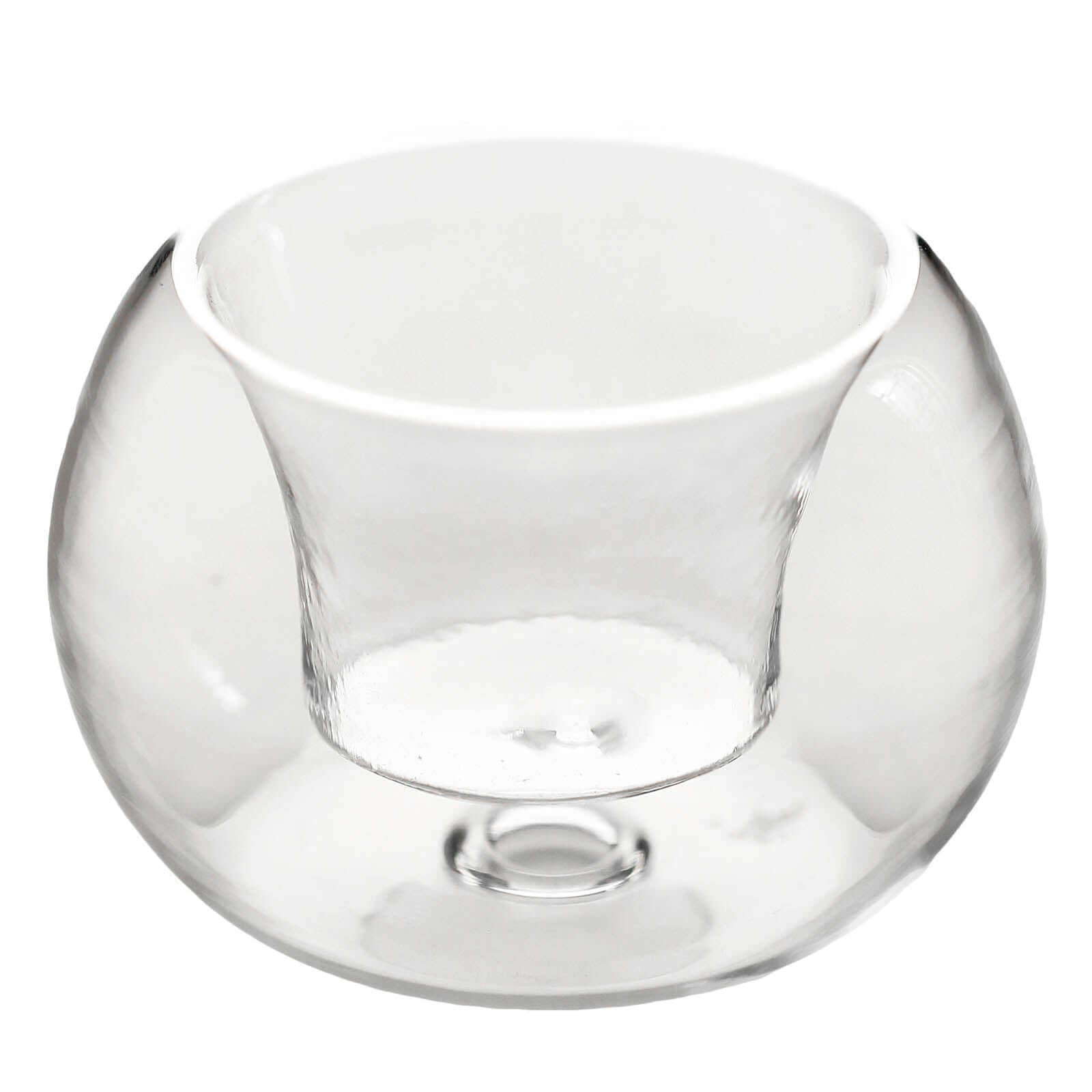6-Pack Glass Tealight Candle Holders Crystal Clear Globe Design - Votive Candle Holders for Events 3"