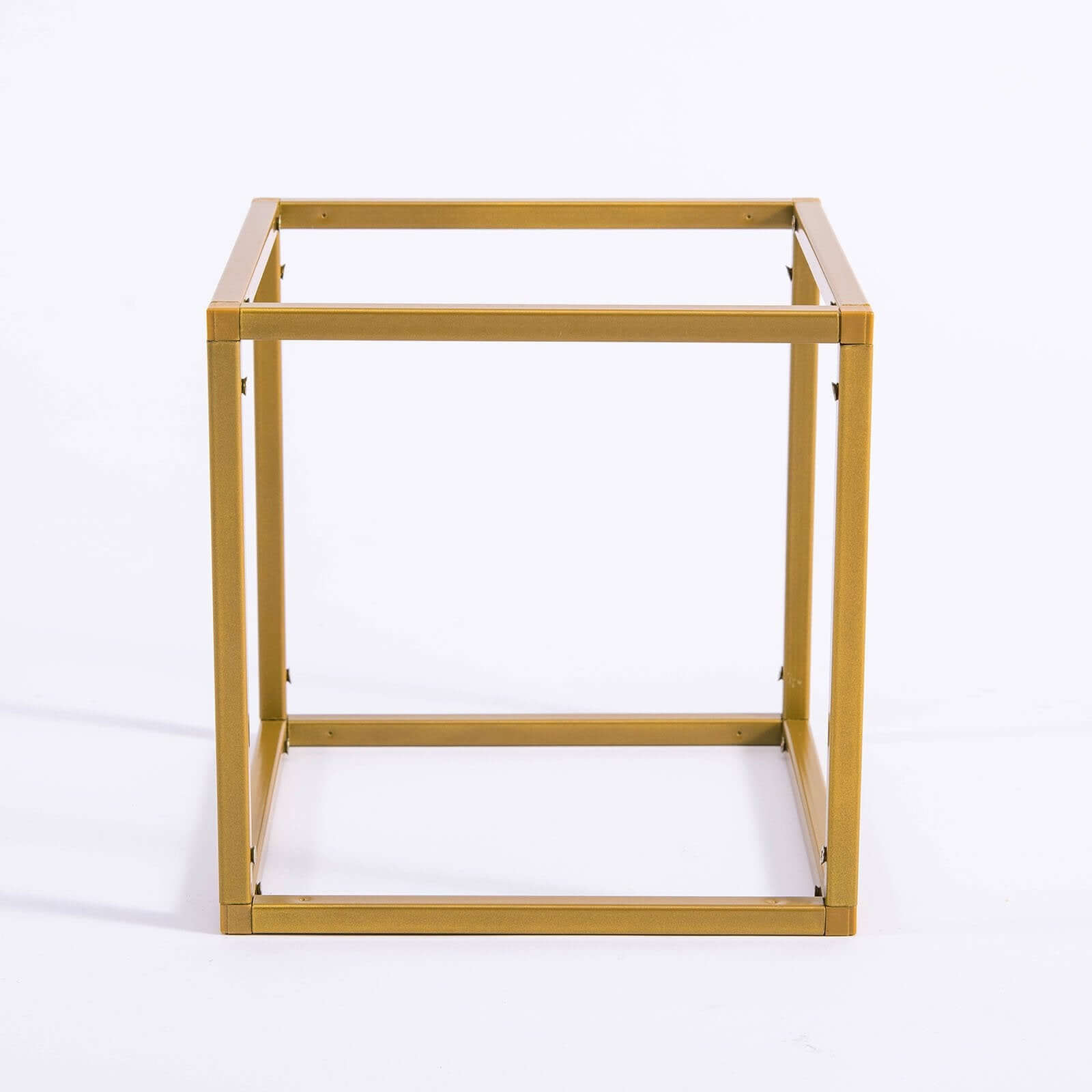 2-Pack Metal Flower Stands Gold Geometric Wedding Centerpieces Square Frame - Compact Design 8"