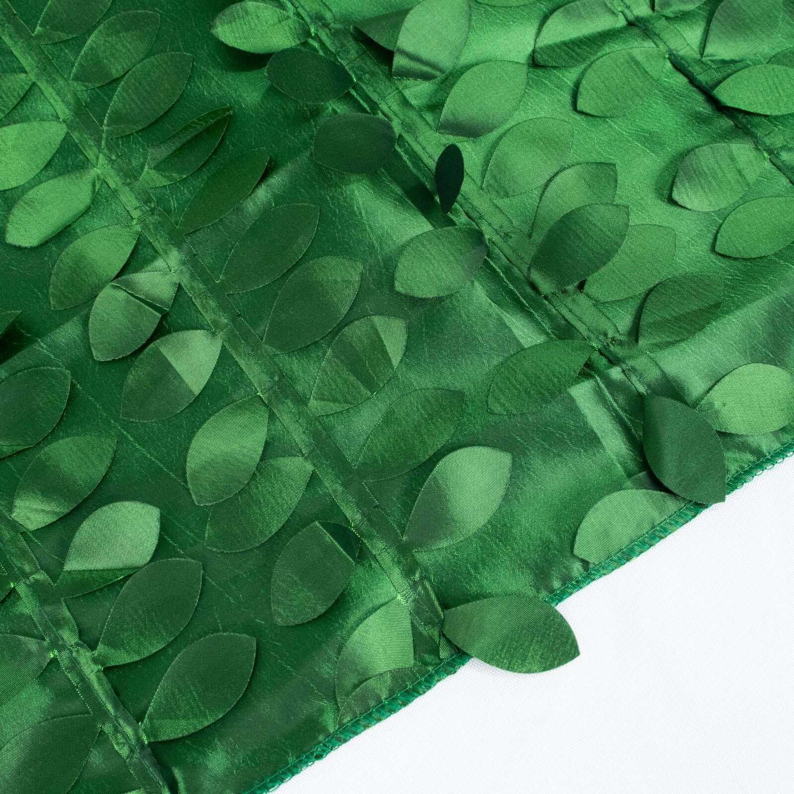 Taffeta 72"x72" Table Overlay Square Tablecloth Green - 3D Leaf Petal Table Cover