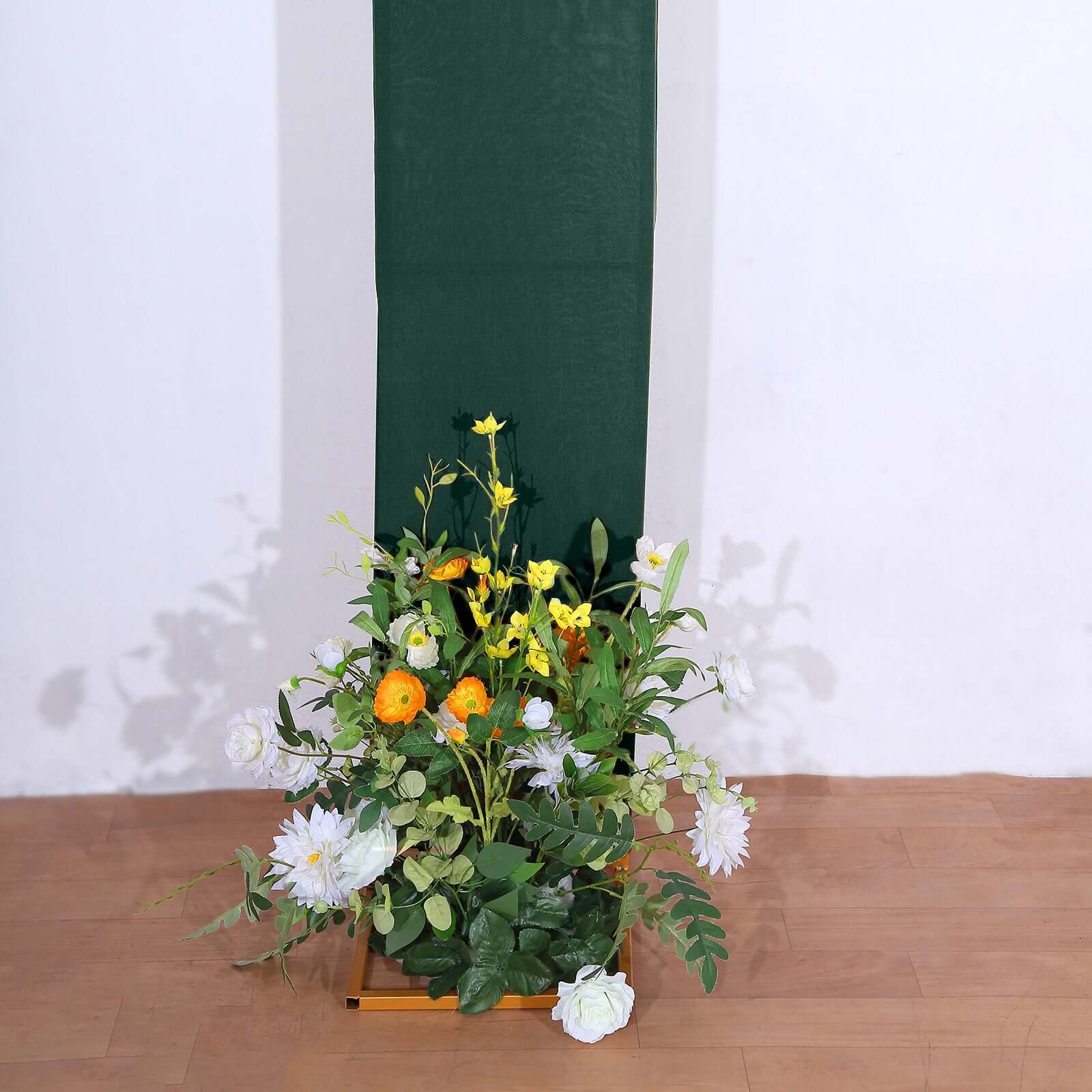 8ft Hunter Emerald Green Spandex Fitted Open Arch Wedding Arch Cover, Double-Sided U-Shaped Backdrop Slipcover