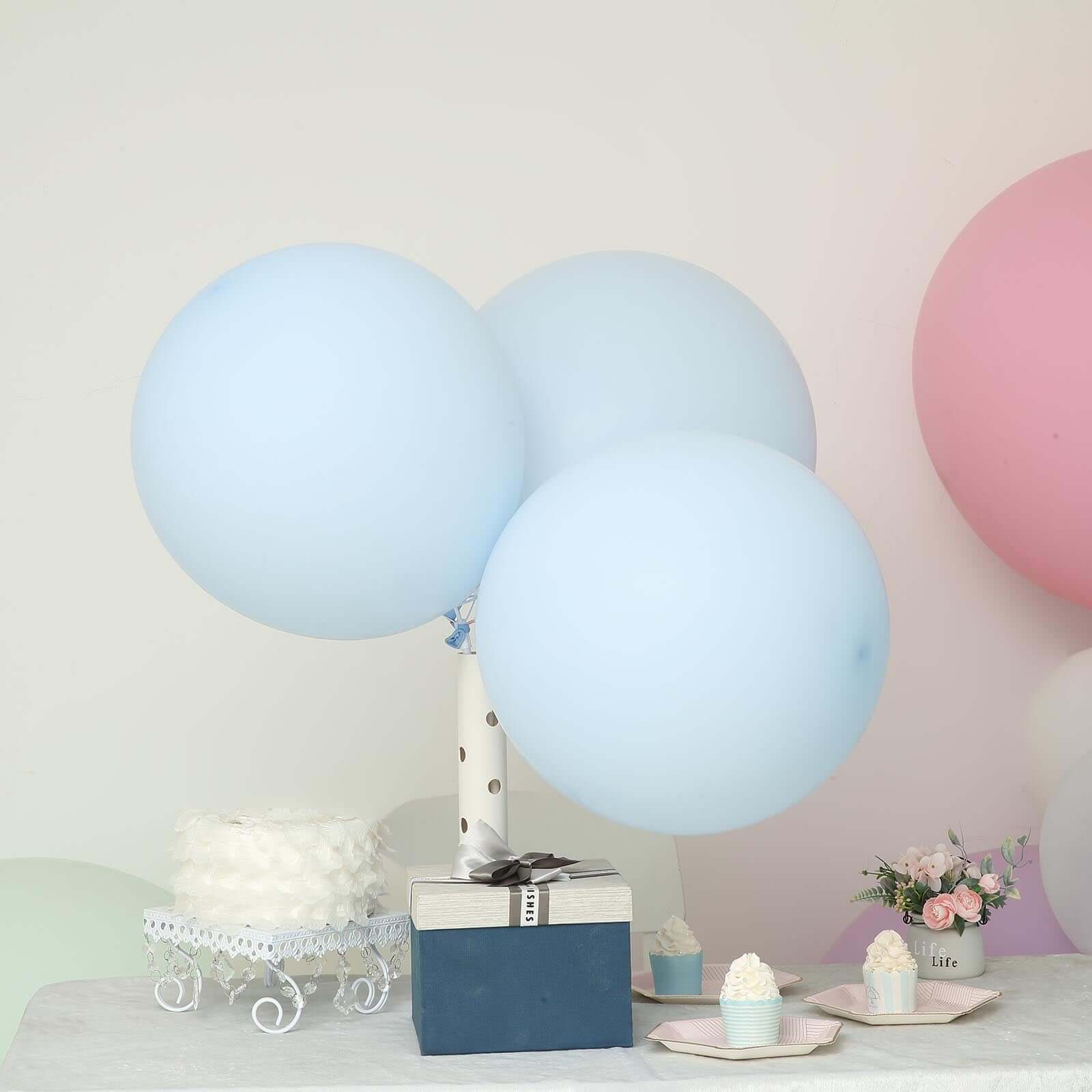 10 Pack 18" Matte Pastel Ice Blue Helium or Air Latex Party Balloons