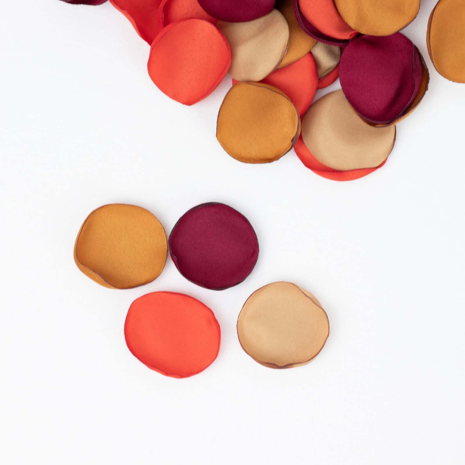 400-Pack Rose Petals Life-Like Flower Confetti Terracotta Mix Matte Silk Round - Decorative Event Table Scatters 2"