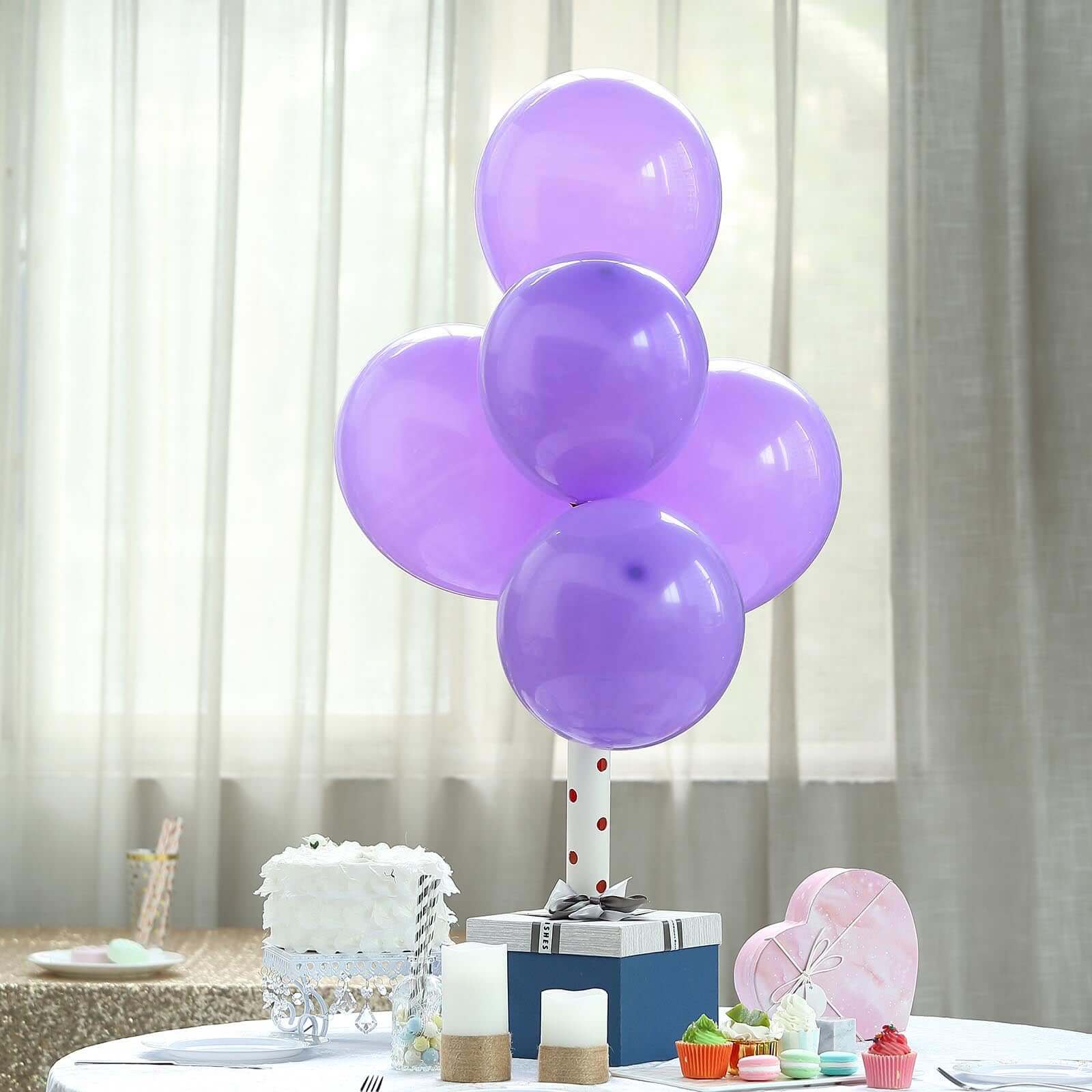 25 Pack 12" Matte Pastel Purple Helium or Air Latex Party Balloons