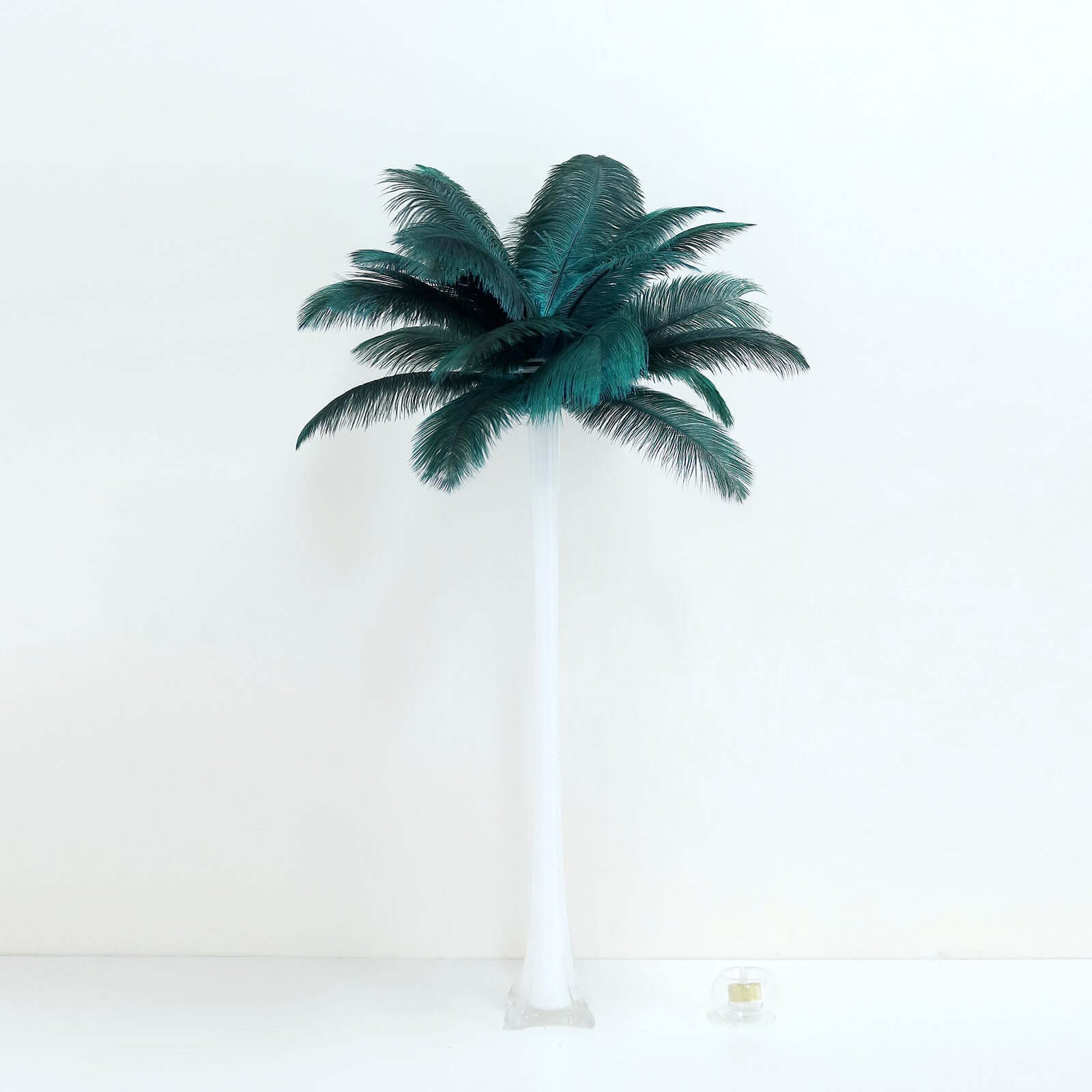 12 Pack 13"-15" Peacock Teal Natural Plume Real Ostrich Feathers, DIY Centerpiece Fillers