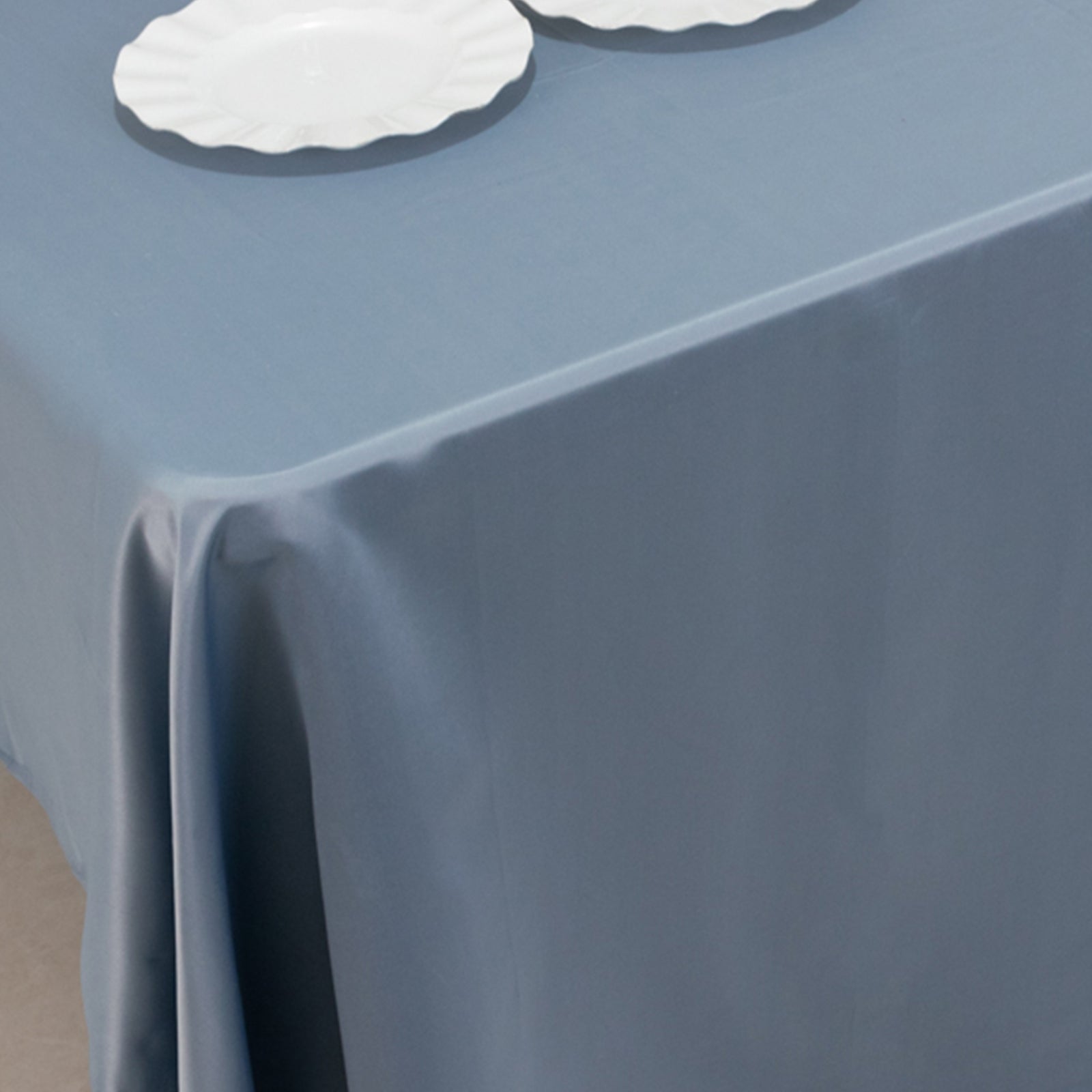 Lamour Satin 60"x126" Rectangle Tablecloth Dusty Blue - Soft & Silk-Like Table Cover