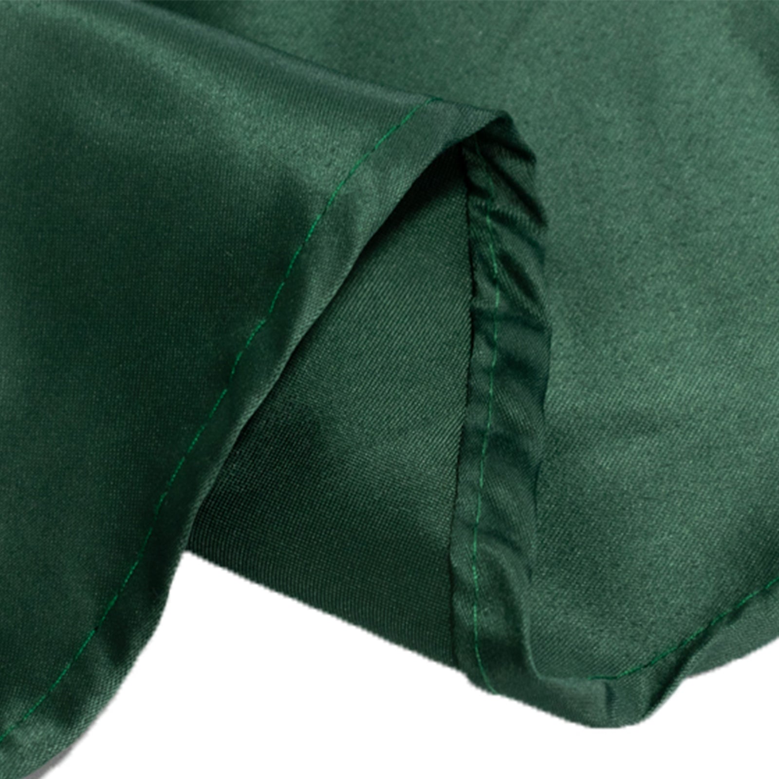 Lamour Satin 120" Round Tablecloth Hunter Emerald - Seamless Table Cover with Soft Tempered Sheen