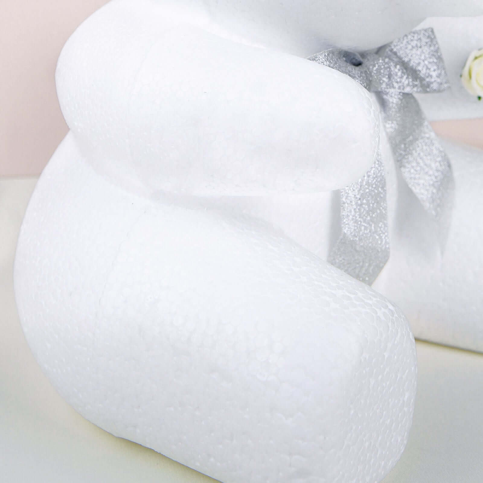 12" DIY White 3D Modeling StyroFoam Bear, Polystyrene Craft Foam Animal