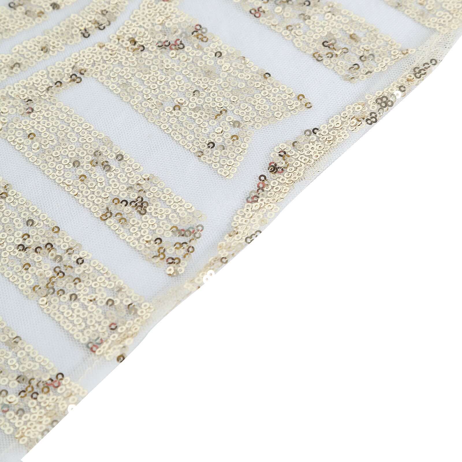 Sequin 72" Table Overlay Square Tablecloth Champagne - Diamond Glitz Table Cover