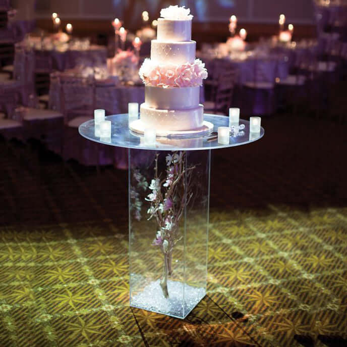 24" Clear Acrylic Display Box, Transparent Pedestal Riser with Interchangeable Lid and Base