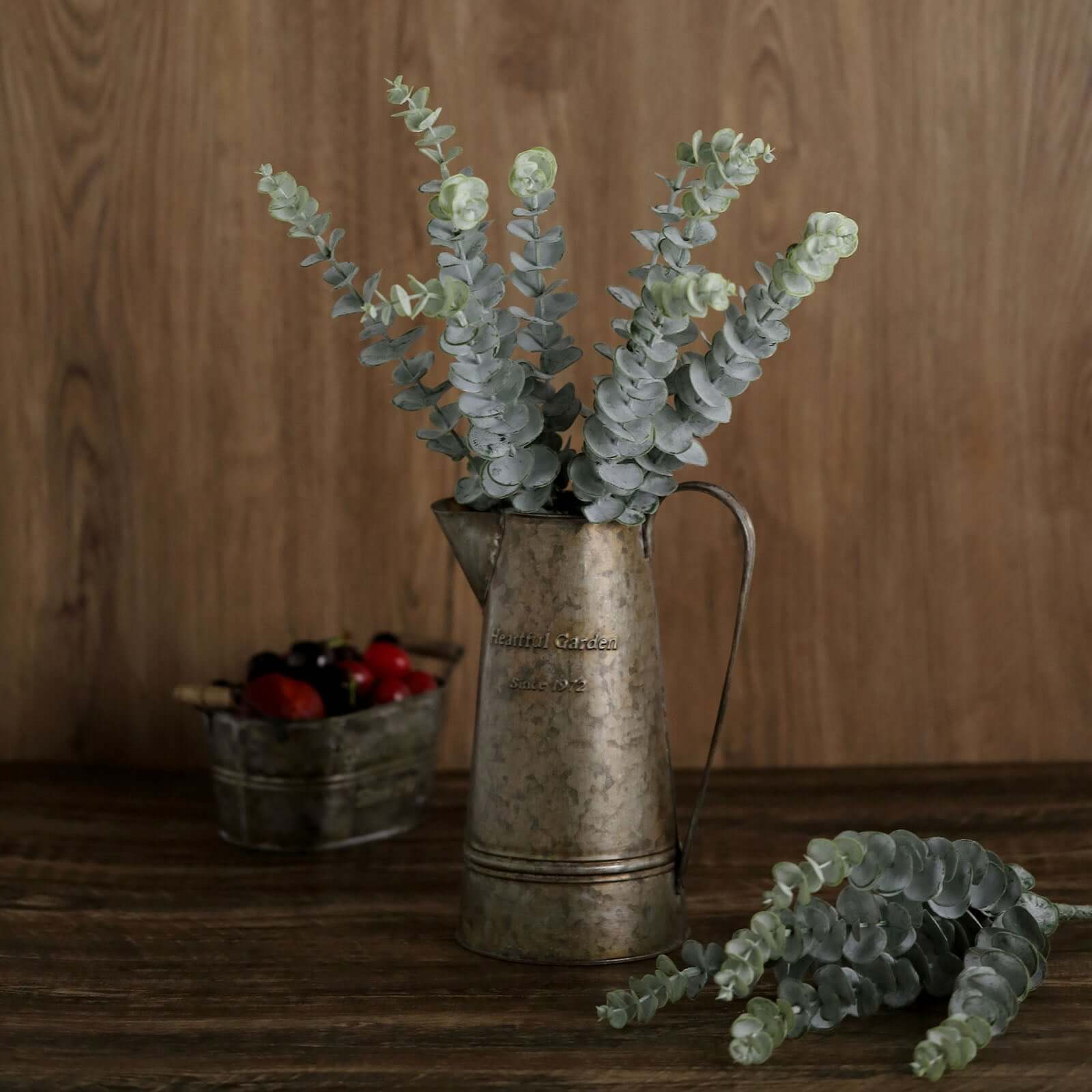 30 Stems 17" Frosted Green Artificial Eucalyptus Sprays, Faux Plants