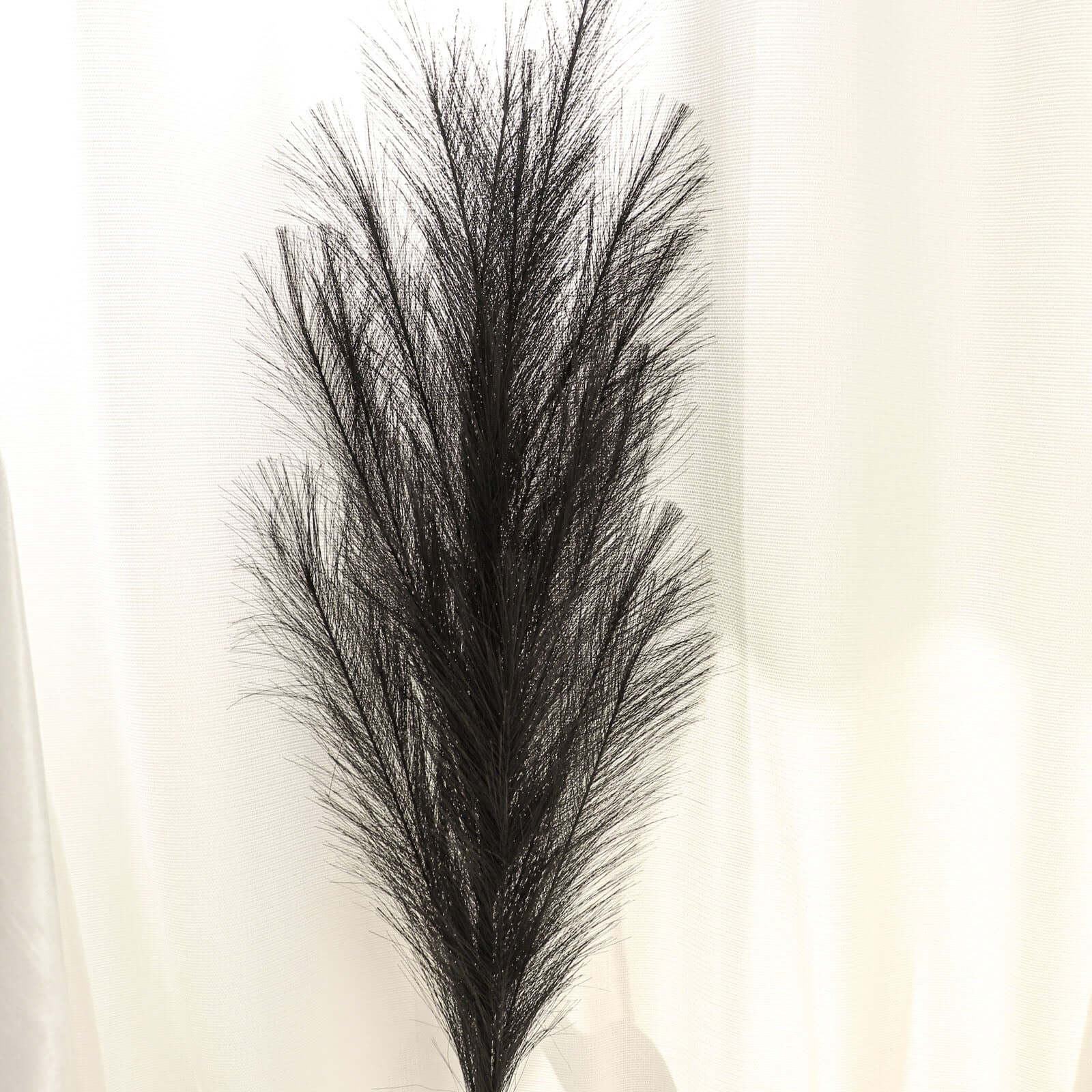 3 Stems Artificial Pampas Grass Decor Black - Soft Realistic Faux Ornamental Grass Branches for Rustic Boho Chic Backdrops Floral Styling & Vase Displays 44"