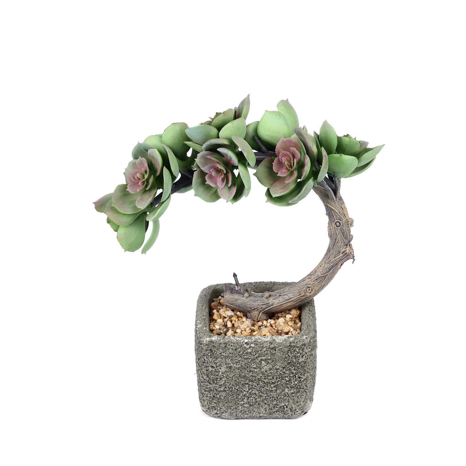 Perle Von Nurnberg Artificial Succulents in Concrete Pot - Lifelike Decorative Faux Plants for Home Office & Event Design 8"