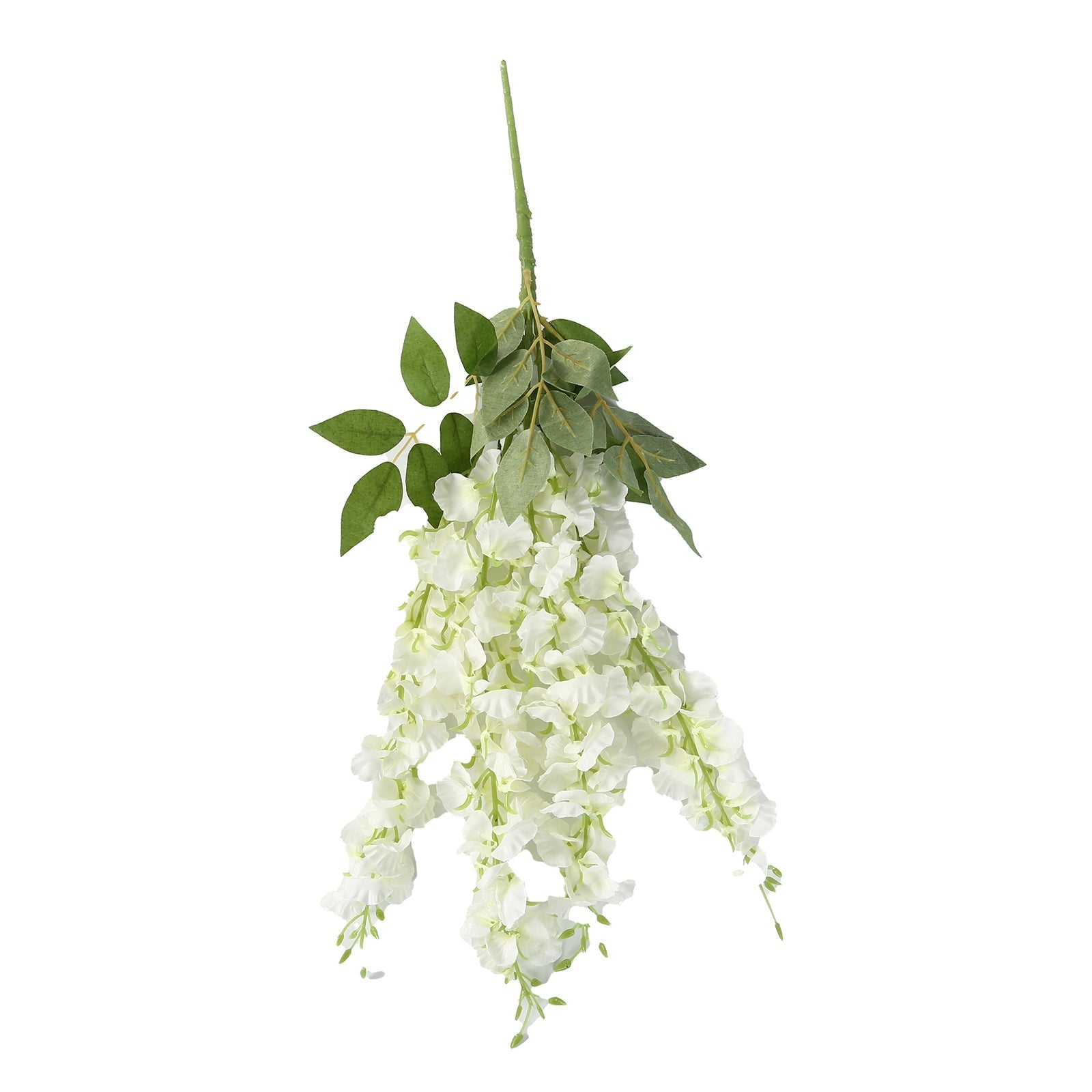 6 Pack Cream Silk Wisteria Vines Hanging Plants, Long Artificial Flowers Bushes - 4 Full Strands in 1 Bush - 21"