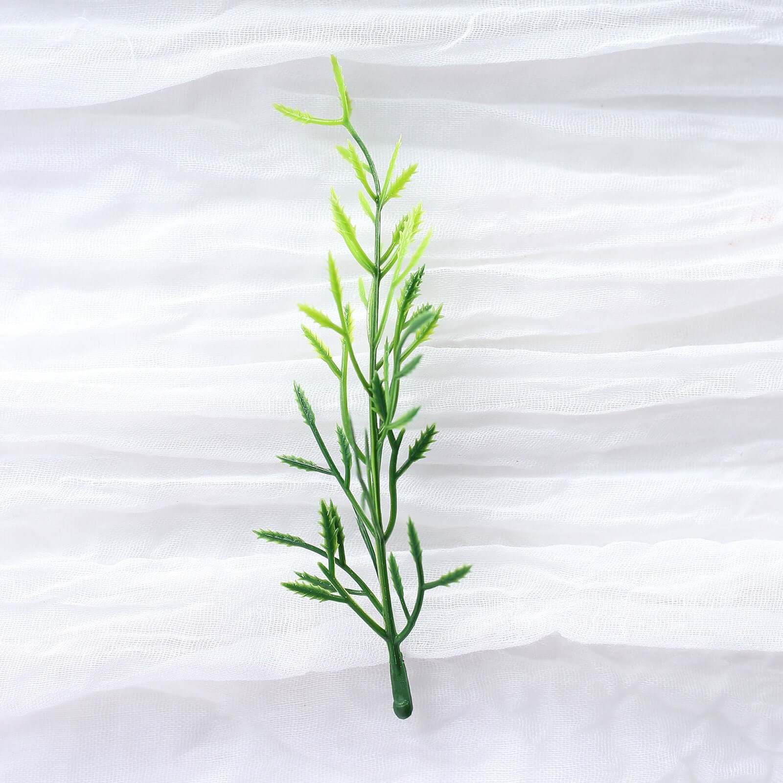 25-Pack Artificial Fern Leaf Branch Stems Green - Versatile Faux Stems for Floral Bouquets Vase Displays & Event Decor 6"
