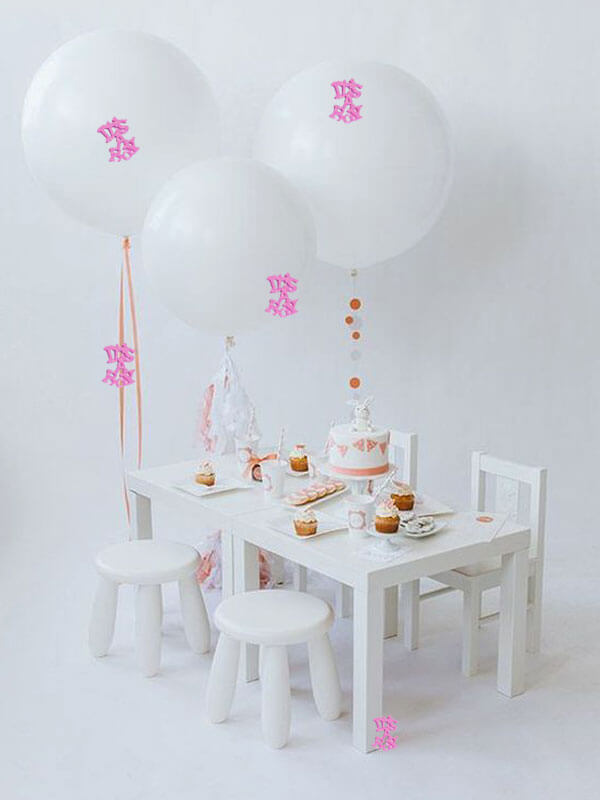 300 Pcs Metallic Foil Baby Shower Table Confetti, Pink Festive Party Sprinkles Cute Design