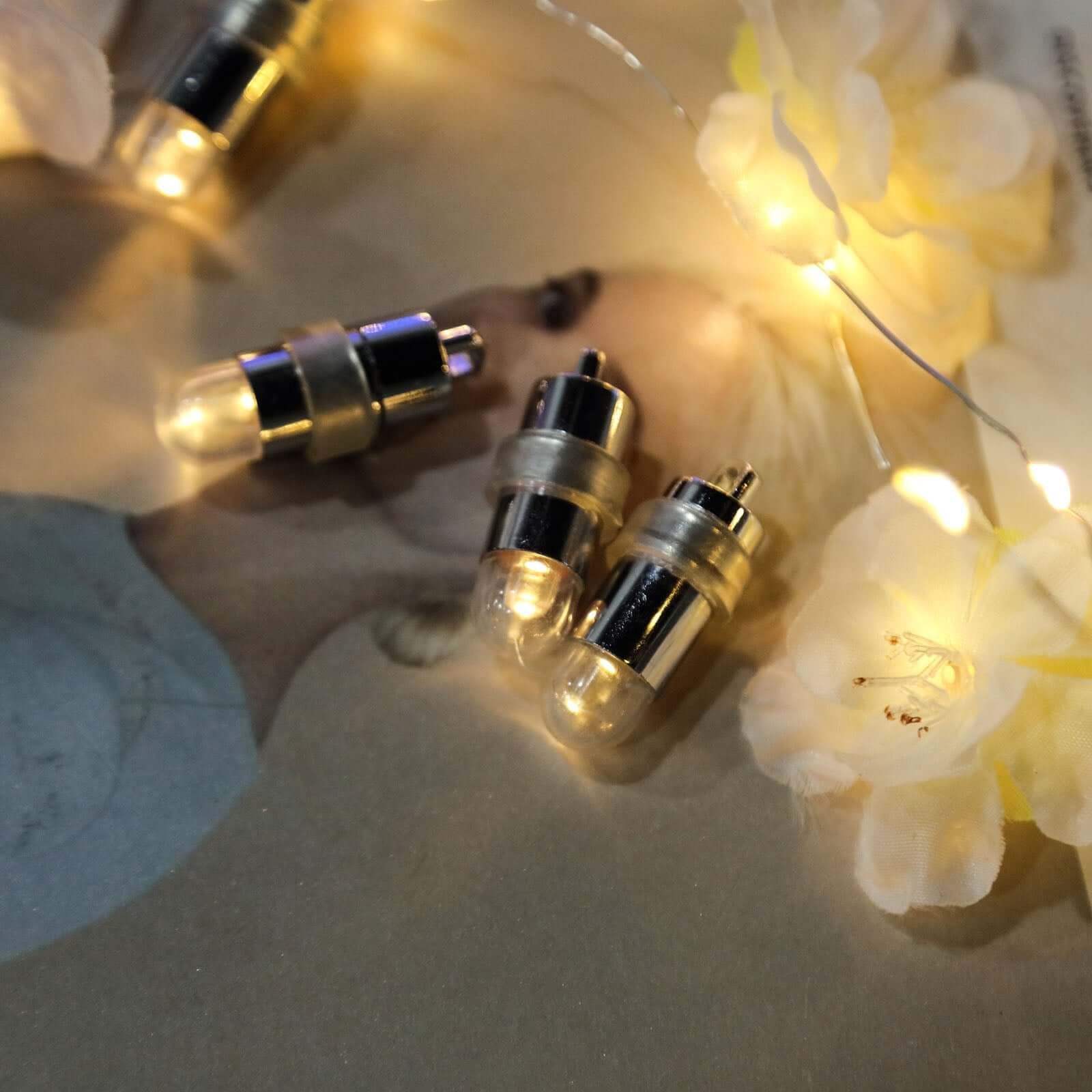 12-Pack Balloon Lights Bullet Design Warm White - Waterproof LED Centerpiece Filler Lights