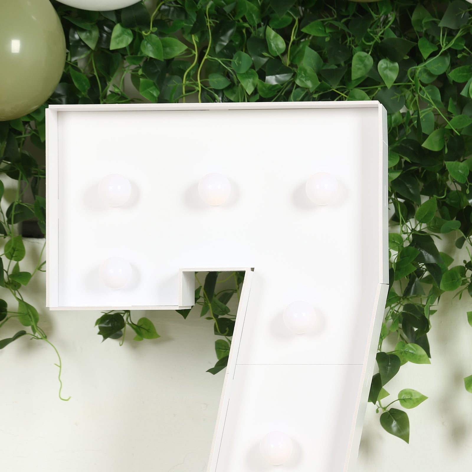 Giant LED Marquee Light Up Number "7", White 4ft Pre-Cut Foam Board with 10 Warm White Battery Operated LEDs, Glue Gun and Sticks