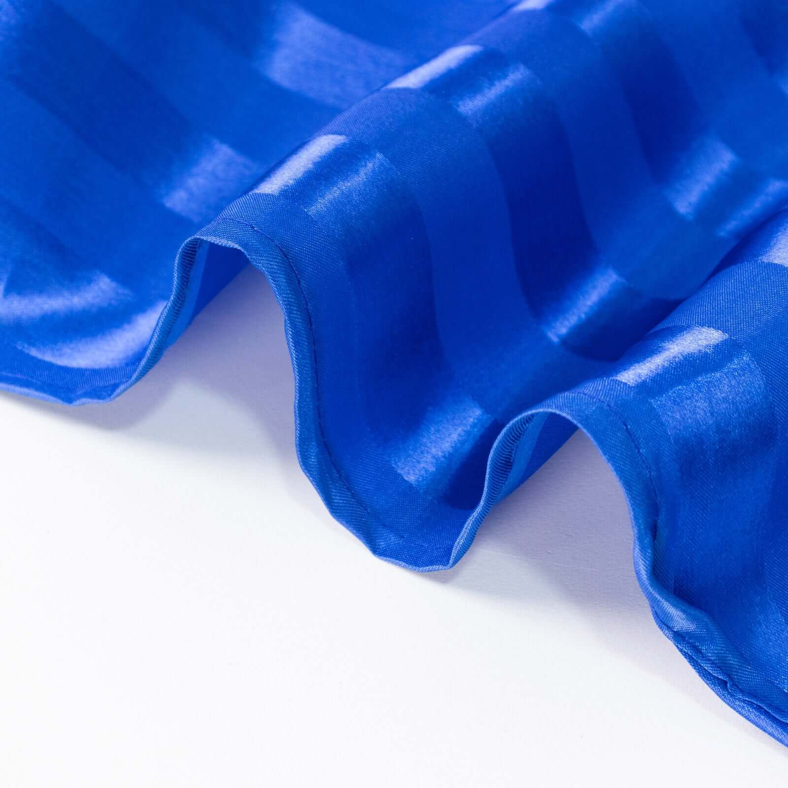 Satin 12"x108" Table Runner Royal Blue - Stripe Table Decor