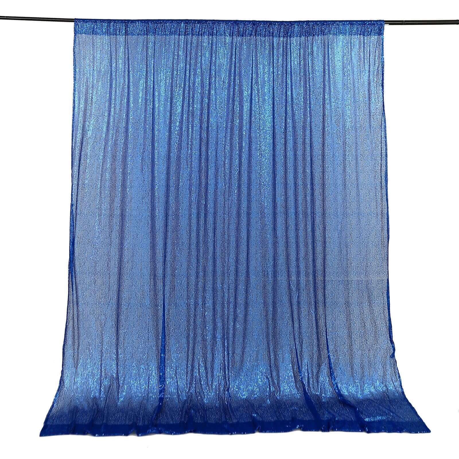 8ftx8ft Royal Blue Sequin Event Curtain Drapes, Backdrop Event Panel