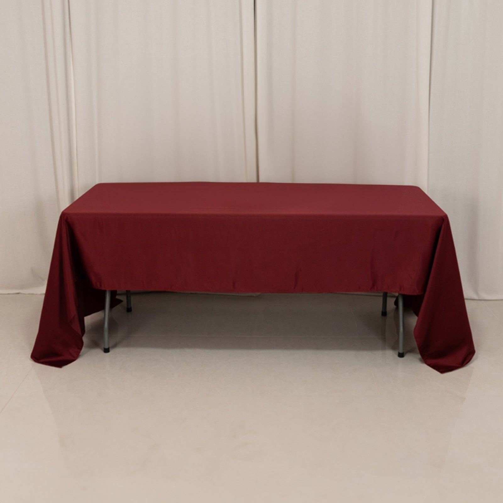 Lamour Satin 60"x126" Rectangle Tablecloth Burgundy - Soft & Silk-Like Table Cover