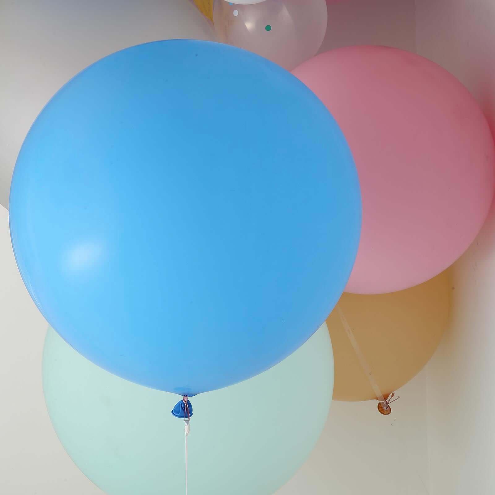 2 Pack 32" Large Matte Pastel Light Blue Helium Air Premium Latex Balloons