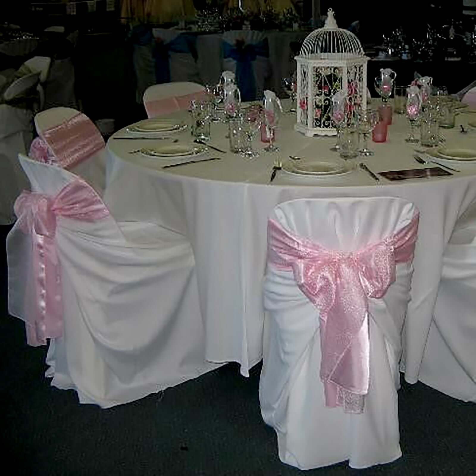 Polyester Chair Cover Self-Tie Universal Design White - Durable Slip-On Cover for Folding, Dining, Banquet & Standard Chairs