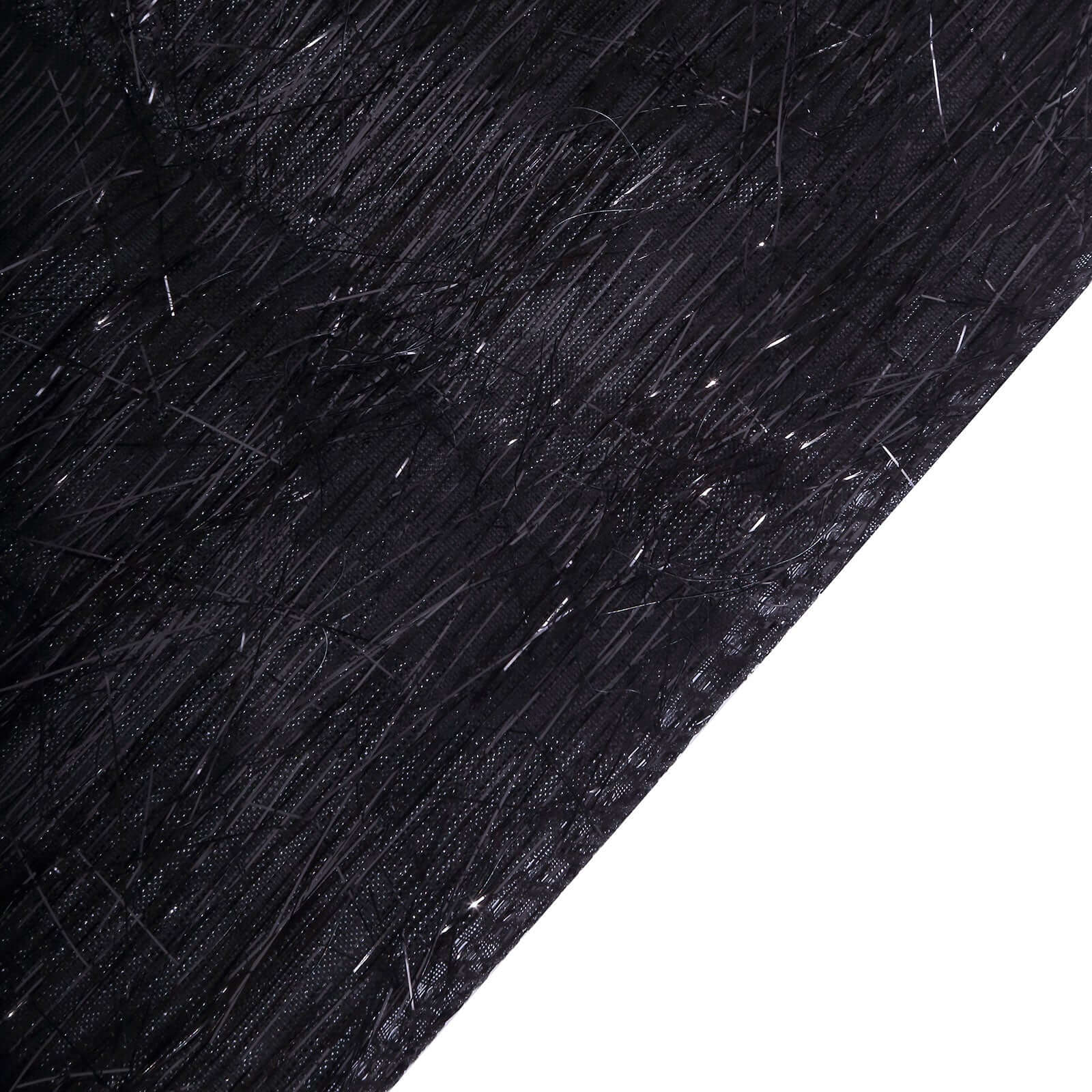 5 Pack Polyester Chair Sashes Black Metallic Tinsel Fringe - Easy to Use Chair Bows 6"x108"