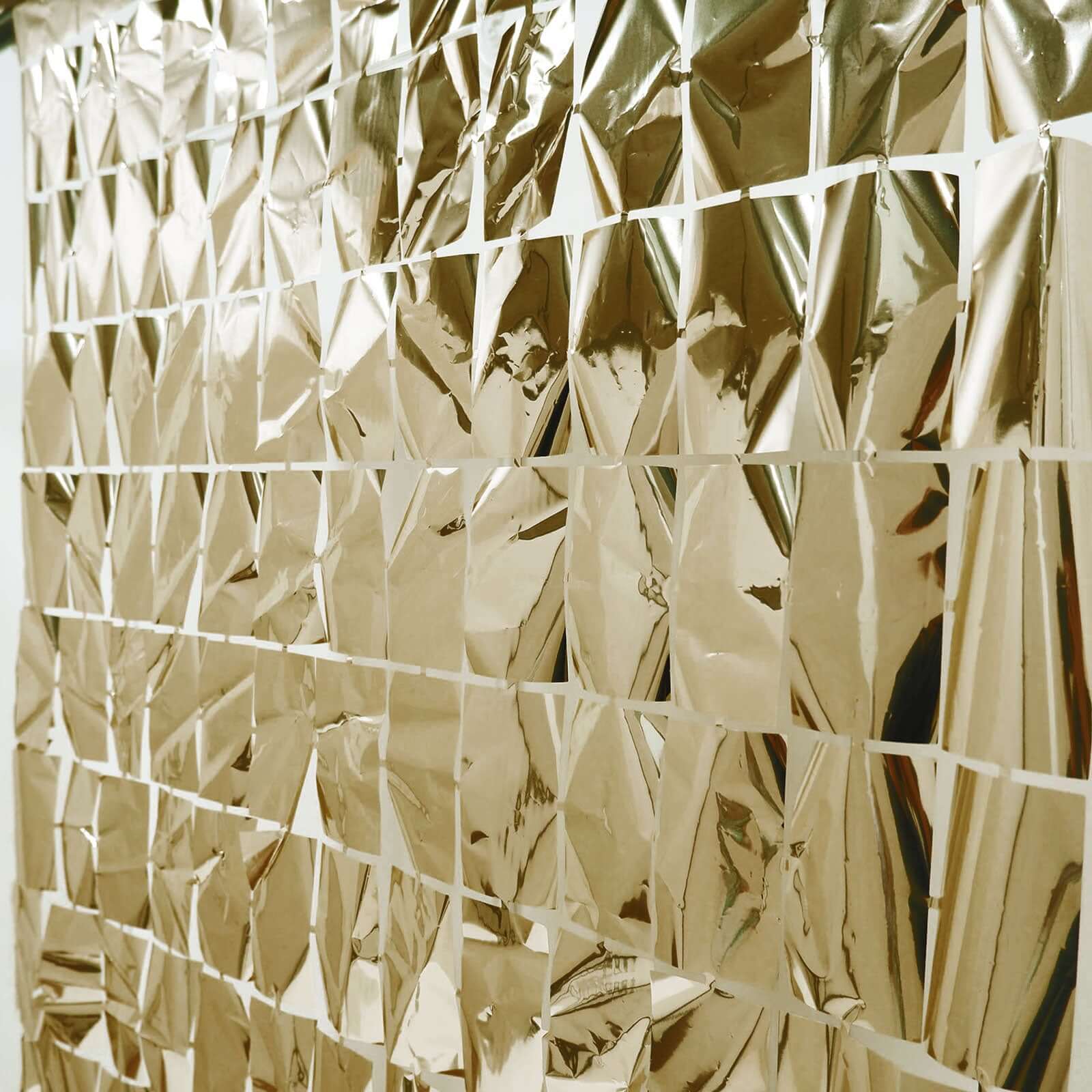 Shiny Champagne Metallic Foil Rectangle Curtain Party Backdrop Door Window Curtain - 3ftx6.5ft