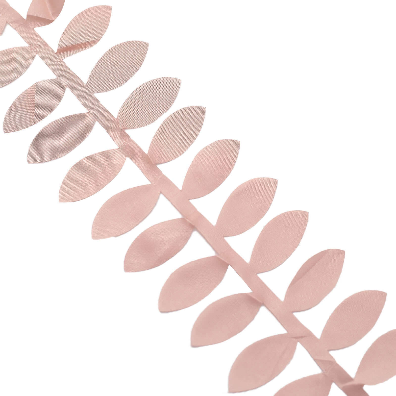 Taffeta Ribbon Sash with 4" Leaf Petal Design Dusty Rose 50ft - Sophisticated Artificial Fabric Garland