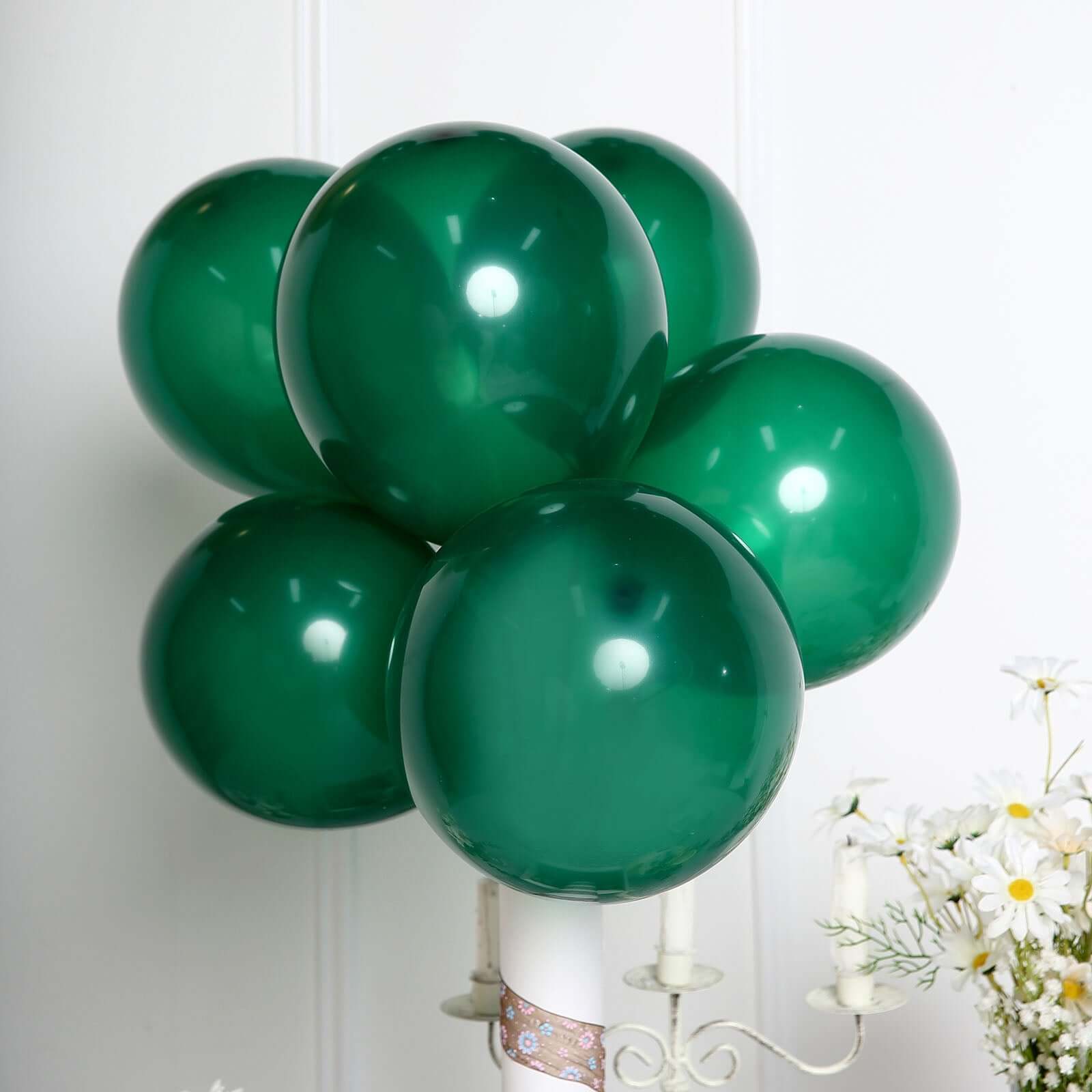 25 Pack 10" Matte Pastel Emerald Helium or Air Latex Party Balloons