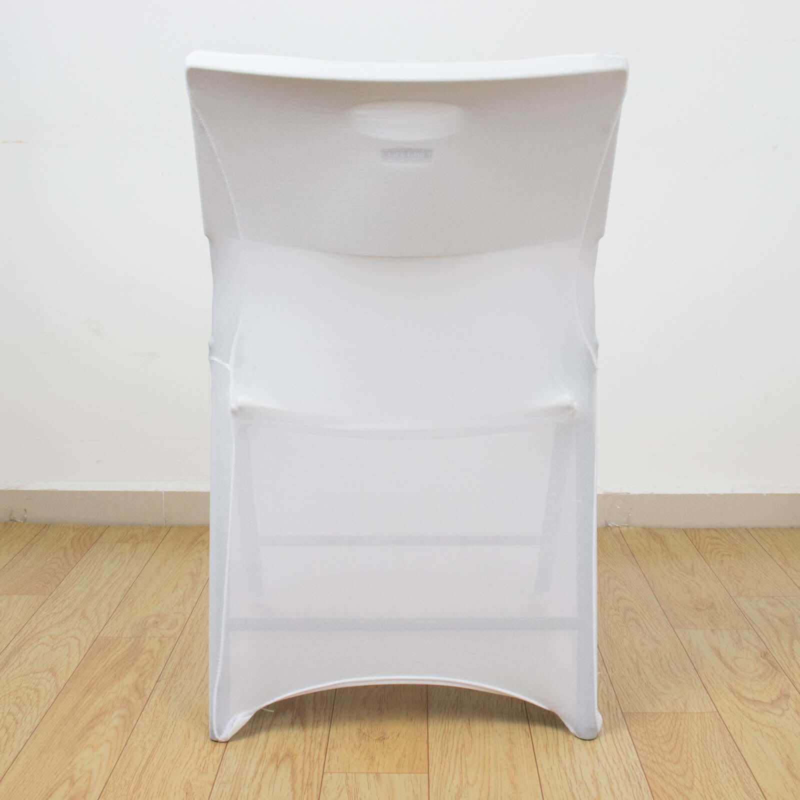 Stretch Spandex Chair Cover White for Lifetime Folding Chairs - Wrinkle Resistant Snug Fit Slipcover with Foot Pockets for Sophisticated Event Styling