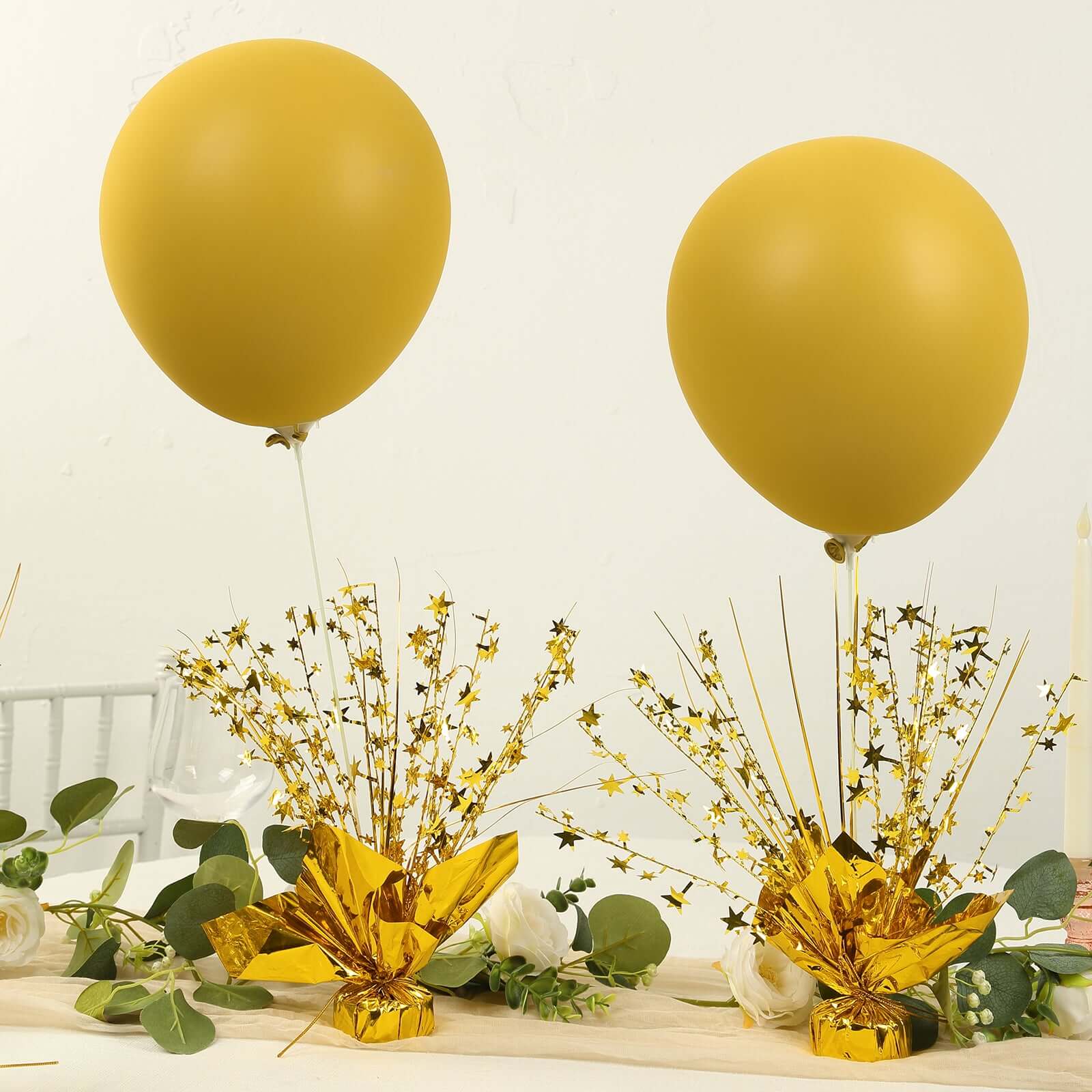 6-Pack Metallic Gold Star Foil Spray Centerpiece Table Decorations, Free-Standing Gleam 'N Burst Party Accessories Eye-Catching Design 13"
