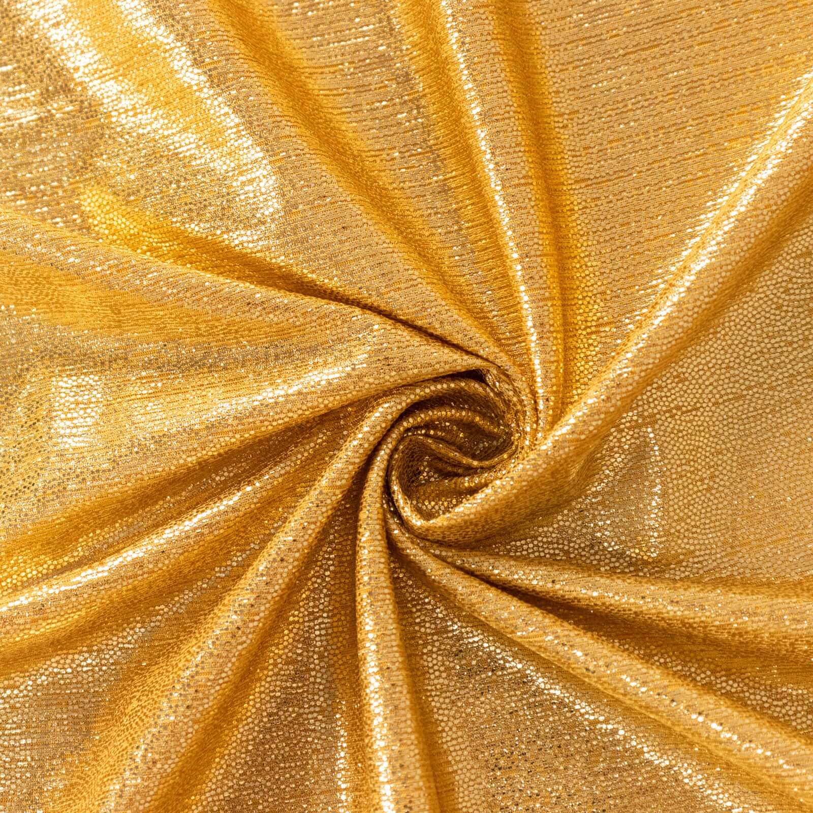 Sequin Dots Polyester 60"x126" Rectangle Tablecloth Shimmering Gold - Wrinkle Free & Sparkling Table Cover for Stylish Event Decor