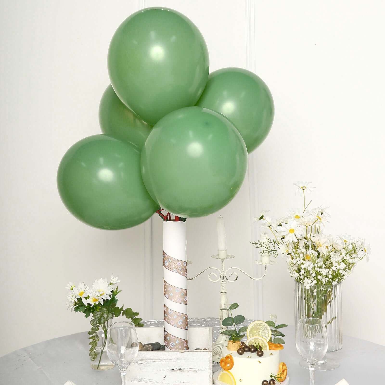 25 Pack 12" Matte Pastel Dusty Sage Green Helium Air Latex Party Balloons
