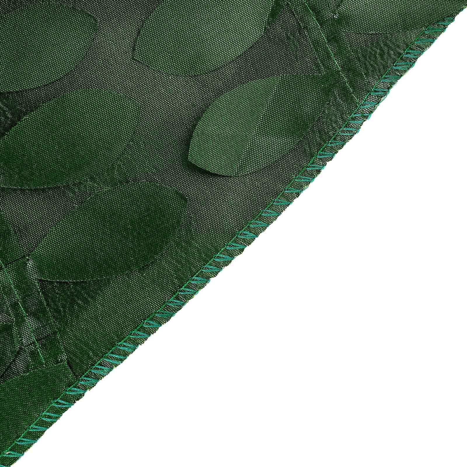 Taffeta 120" Round Tablecloth Green Leaf | 3D Leaf Petal Design Seamless Table Cover