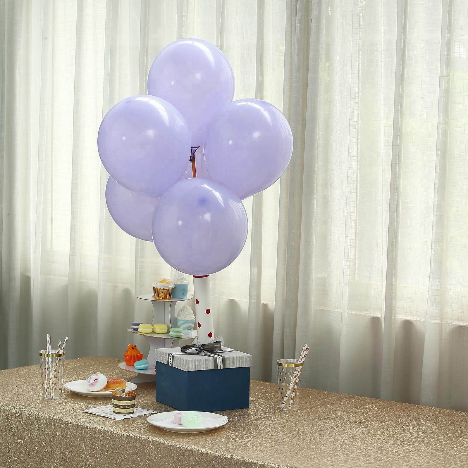 25 Pack 10" Matte Pastel Periwinkle Helium Air Latex Party Balloons
