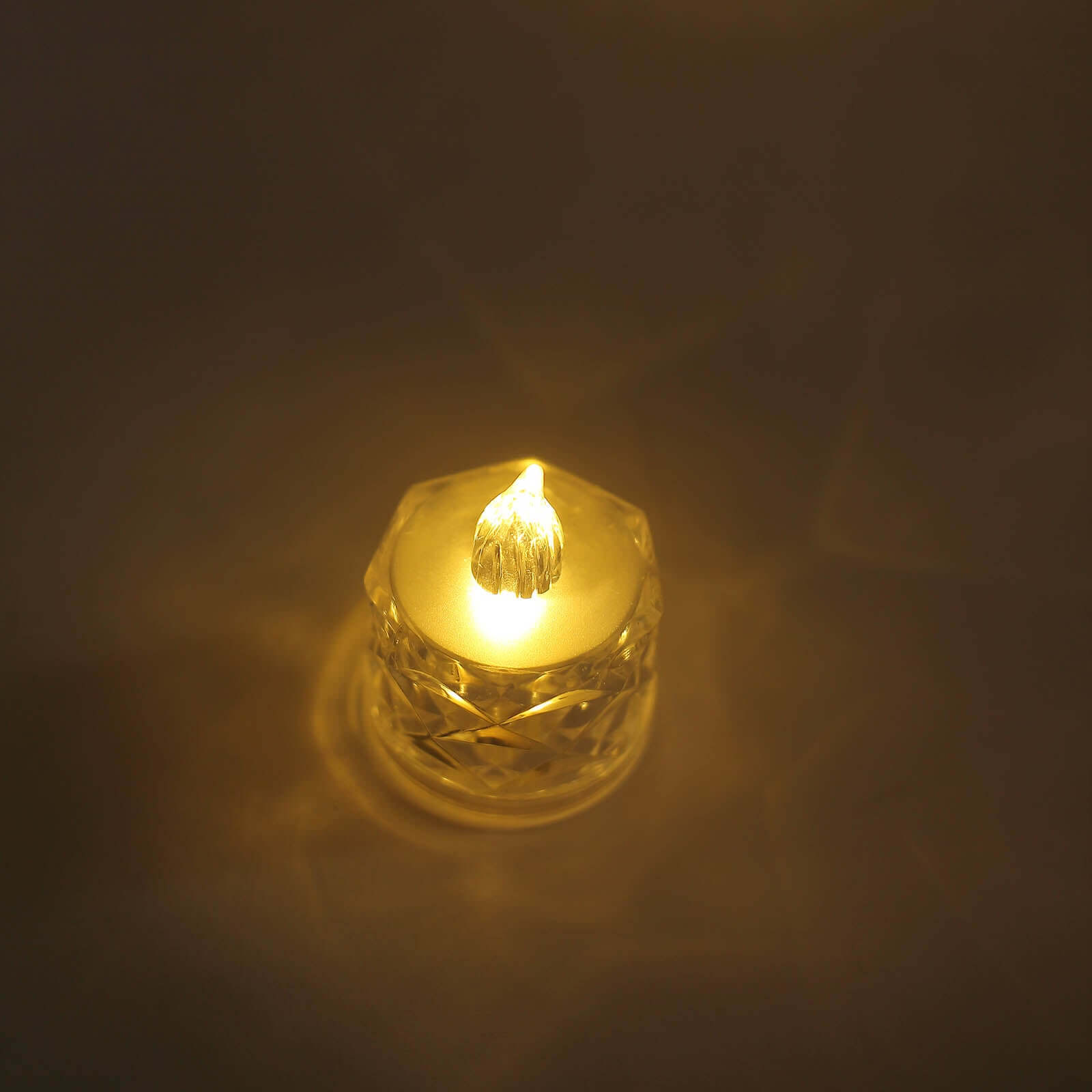 12-Pack LED Flameless Lighting Diamond Style Warm White - Battery Operated Tealight Candles 2"