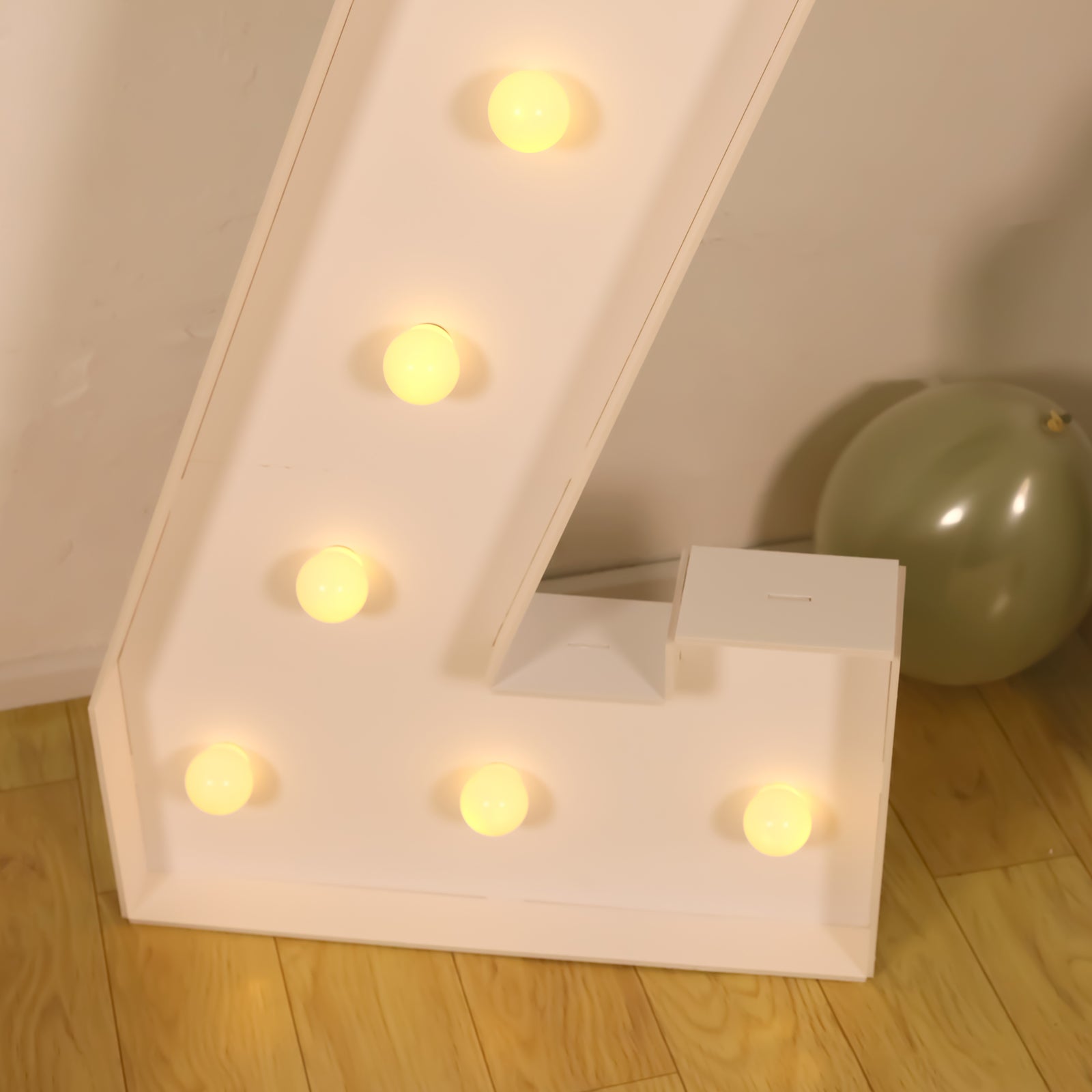 Giant LED Marquee Light Up Letter "Z", White 4ft Pre-Cut Foam Board with 10 Warm White Battery Operated LEDs, Glue Gun and Sticks